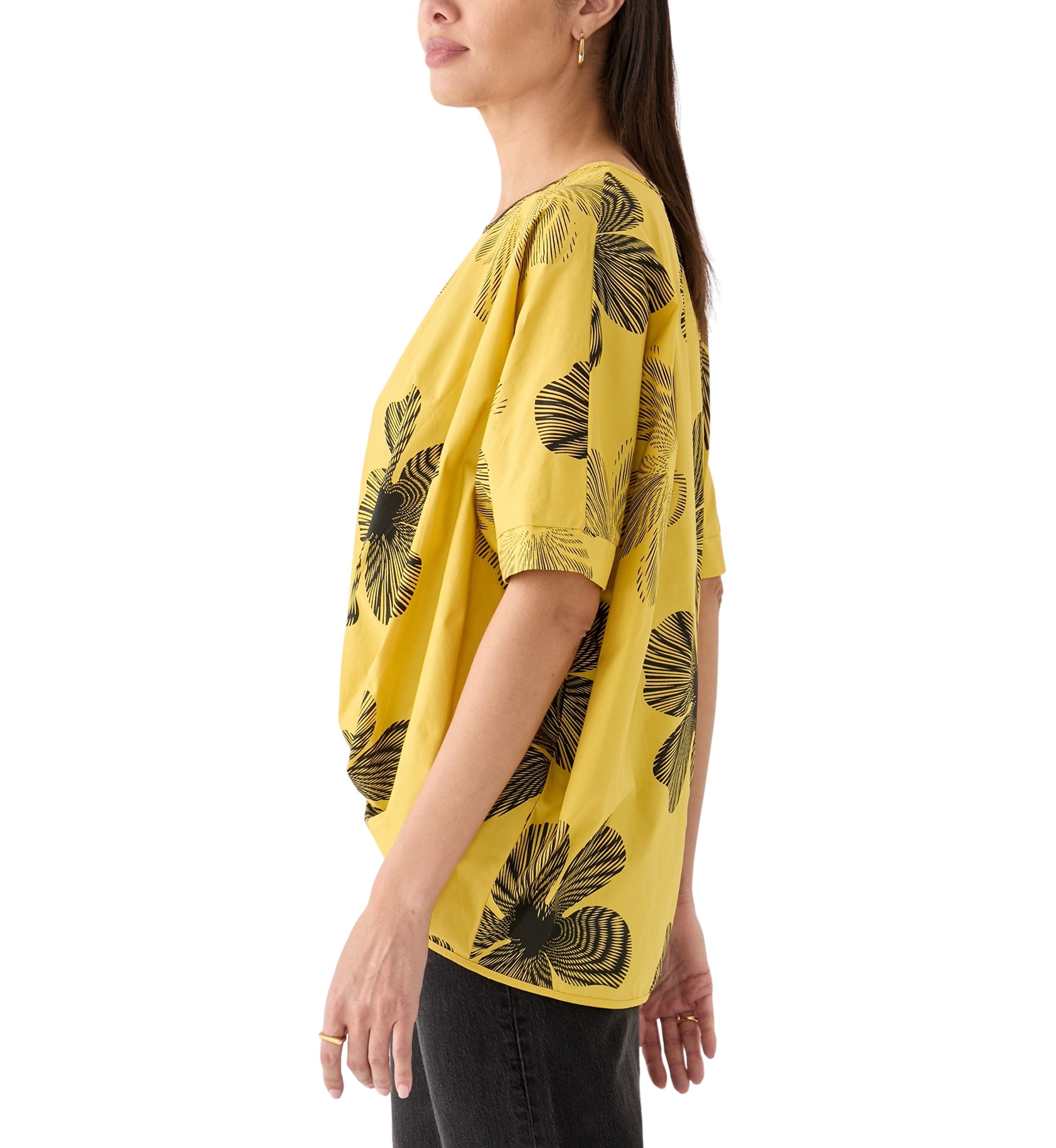 Womens Step Hem Printed Blouse