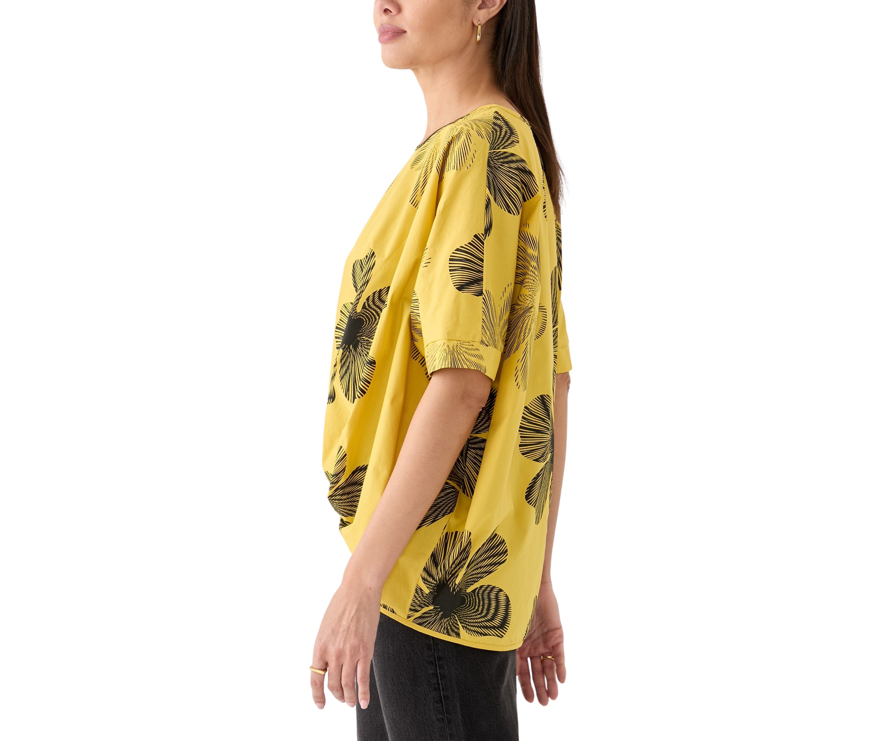 Womens Step Hem Printed Blouse