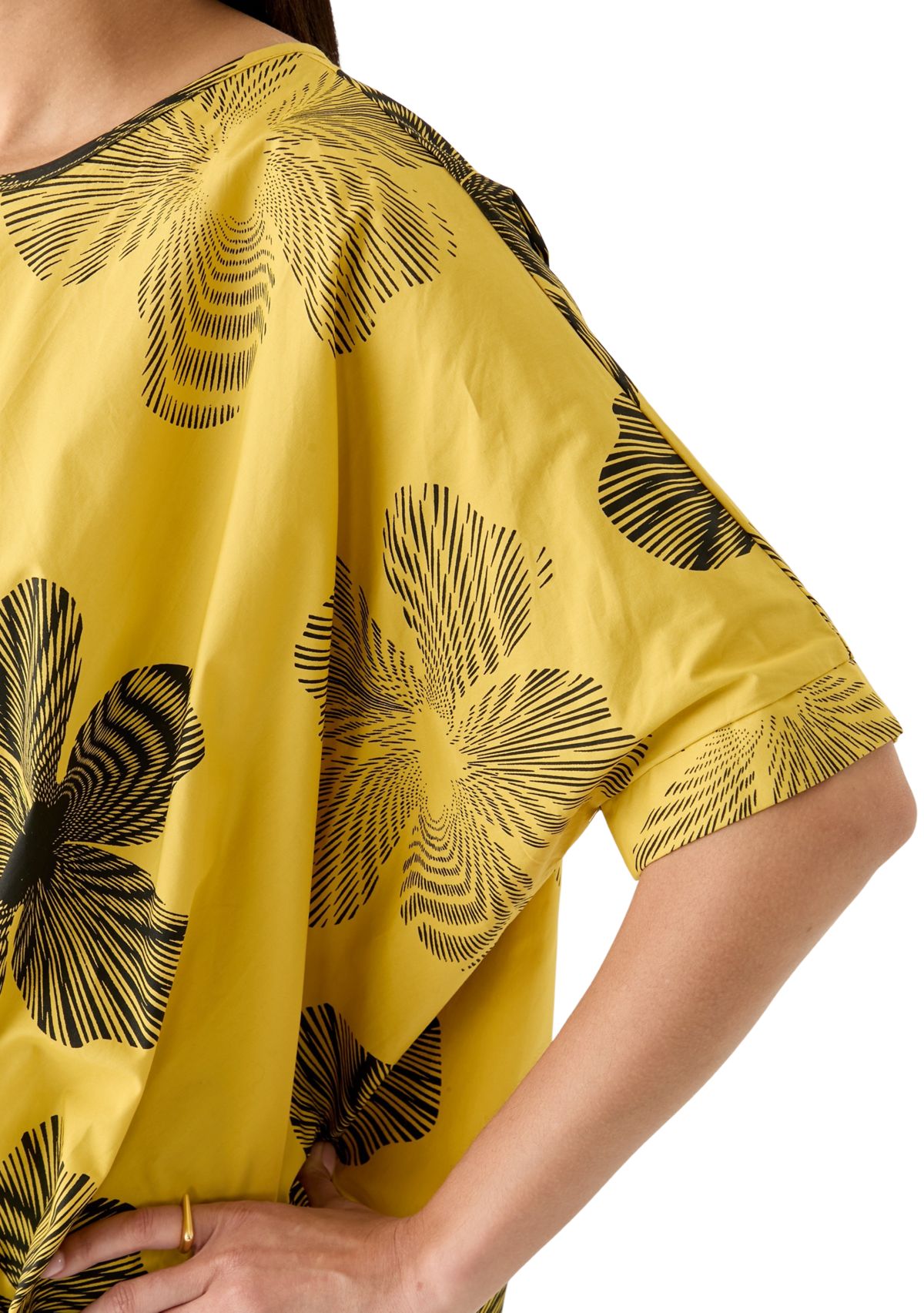 Womens Step Hem Printed Blouse