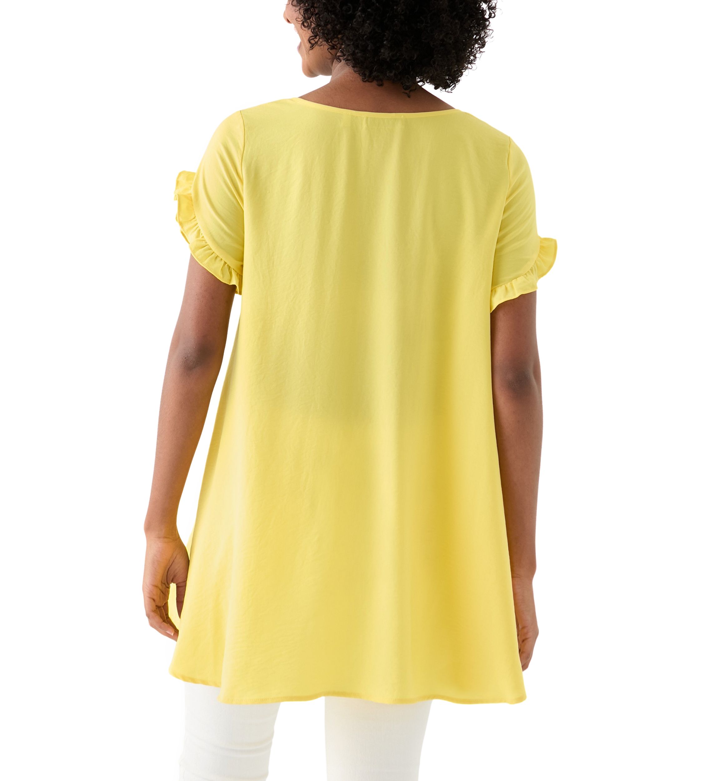 Womens Scoop Neck Short Sleeve Long Top
