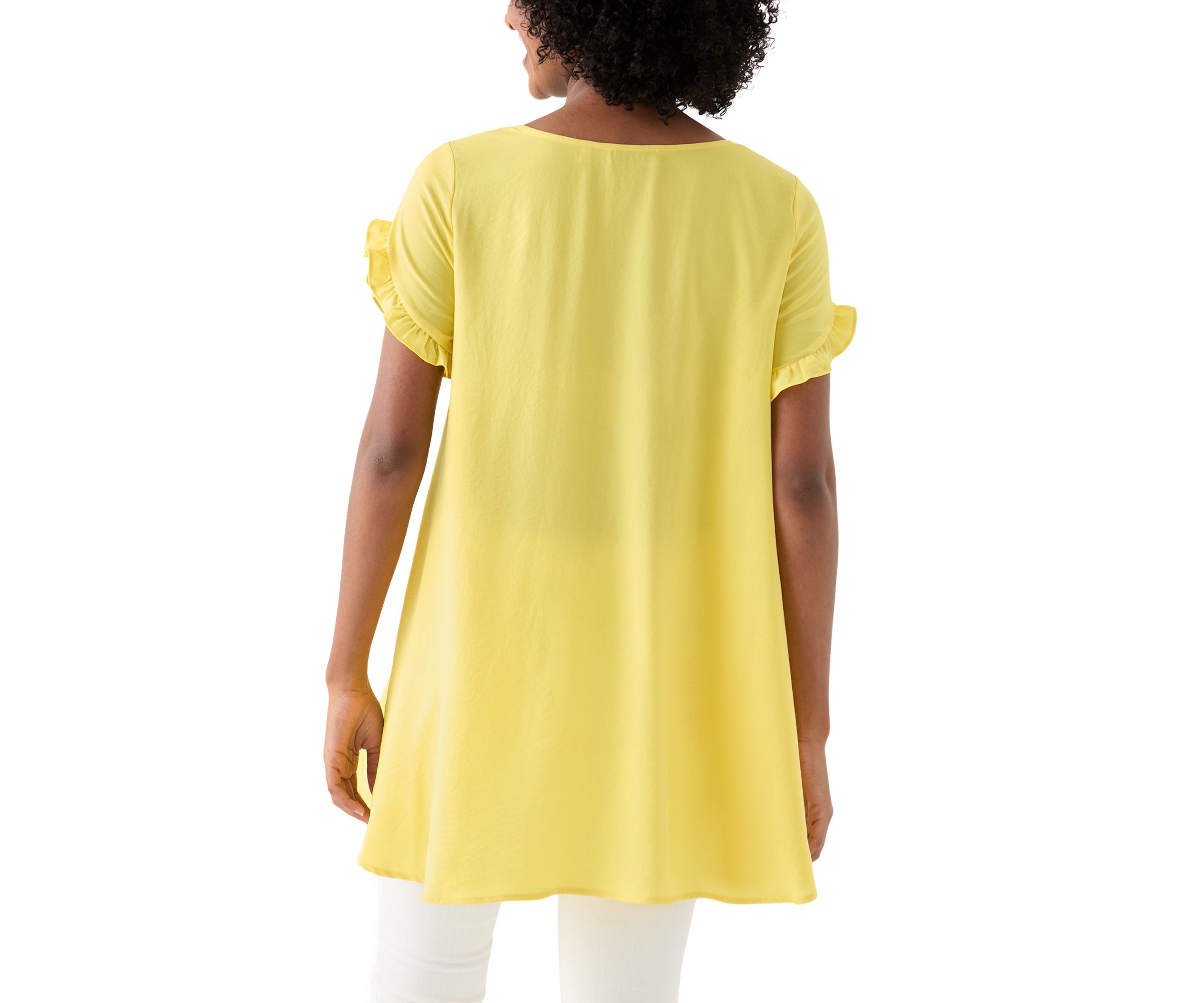 Womens Scoop Neck Short Sleeve Long Top