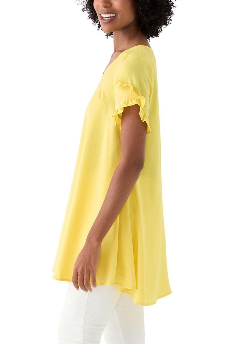 Womens Scoop Neck Short Sleeve Long Top
