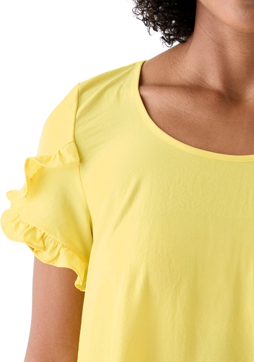 Womens Scoop Neck Short Sleeve Long Top
