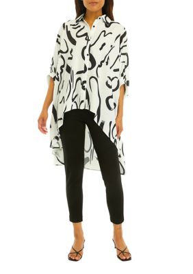 Women's Hi Low Animal Printed Blouse