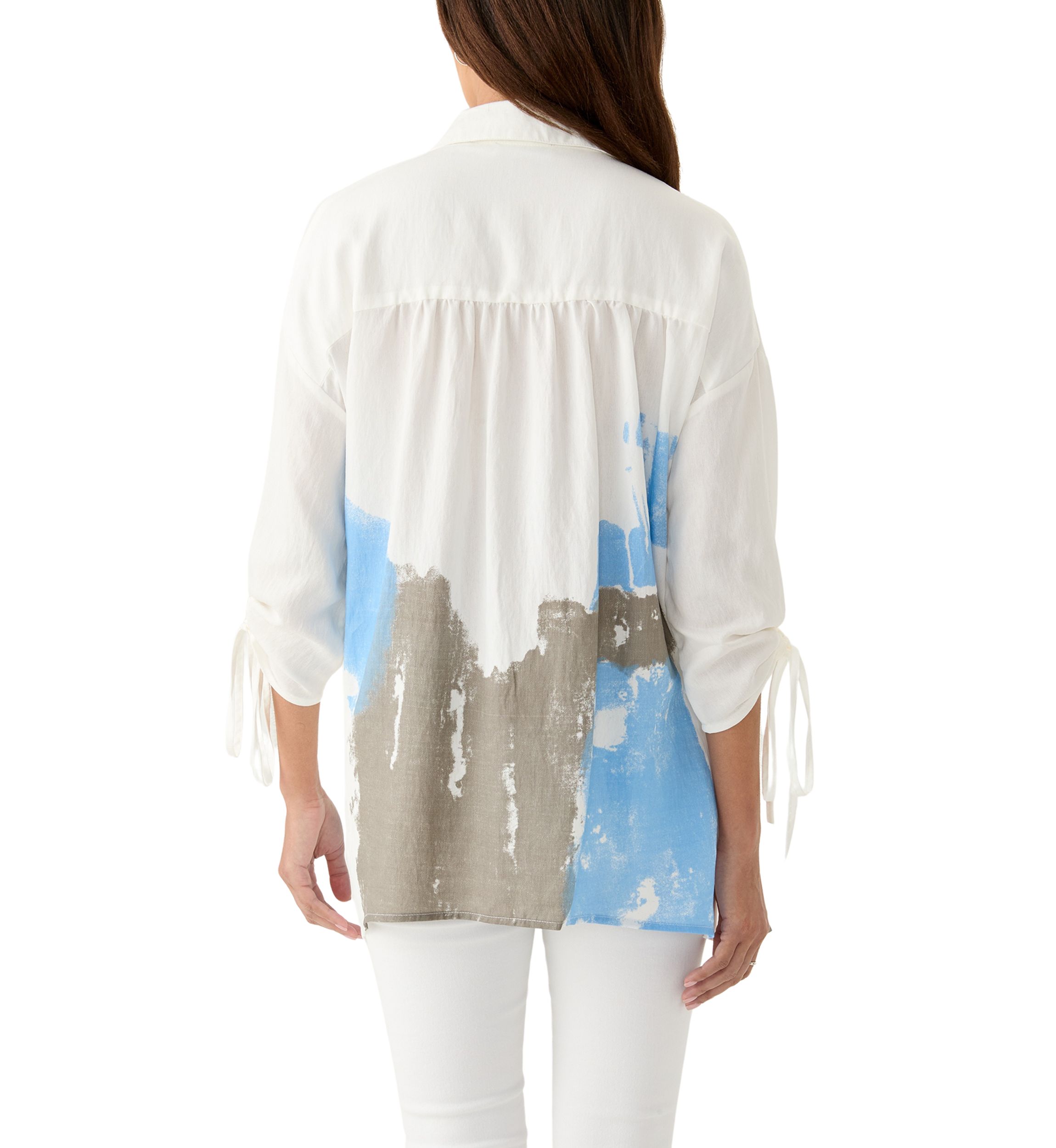 Womens Printed Button Down Top