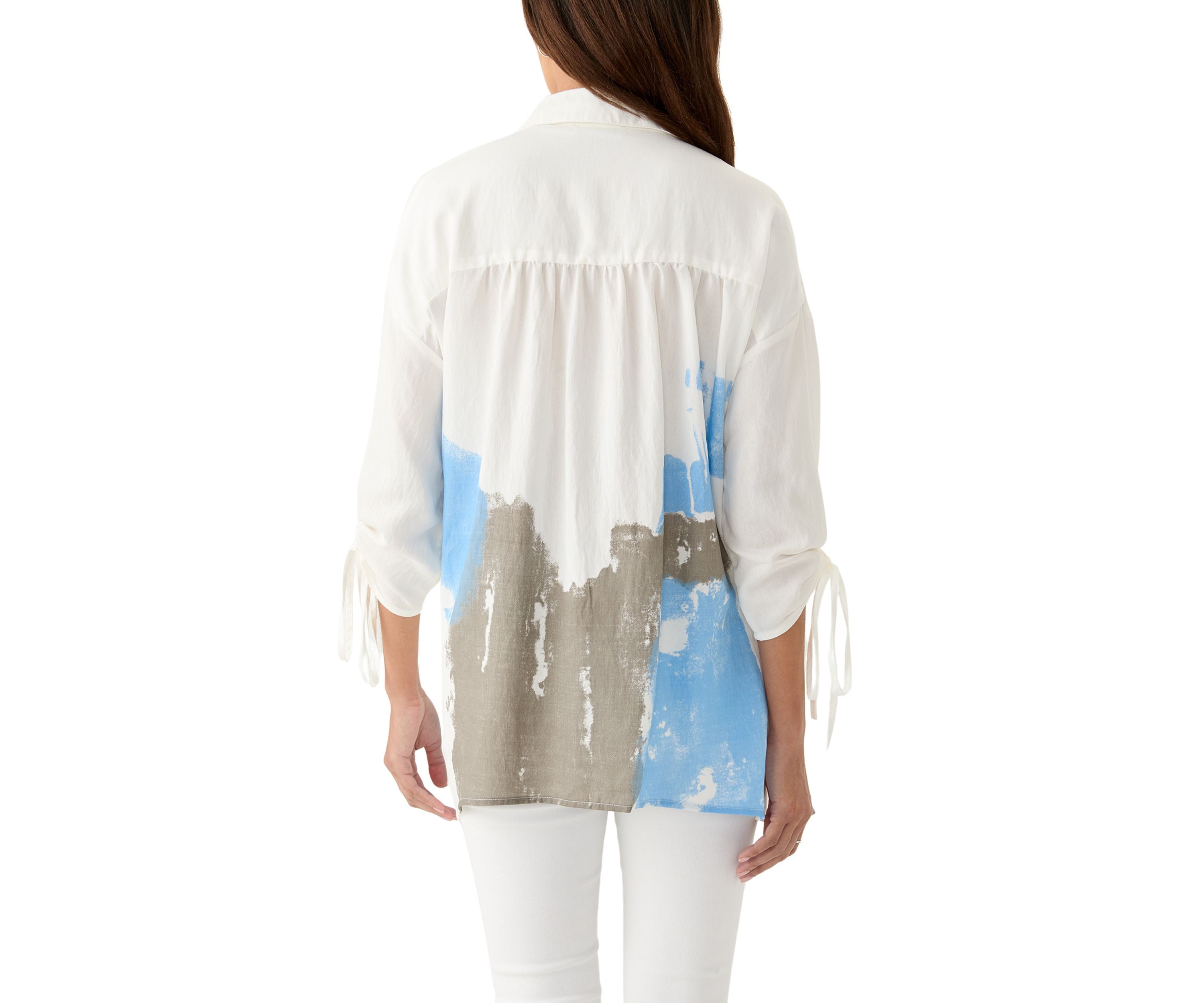 Womens Printed Button Down Top