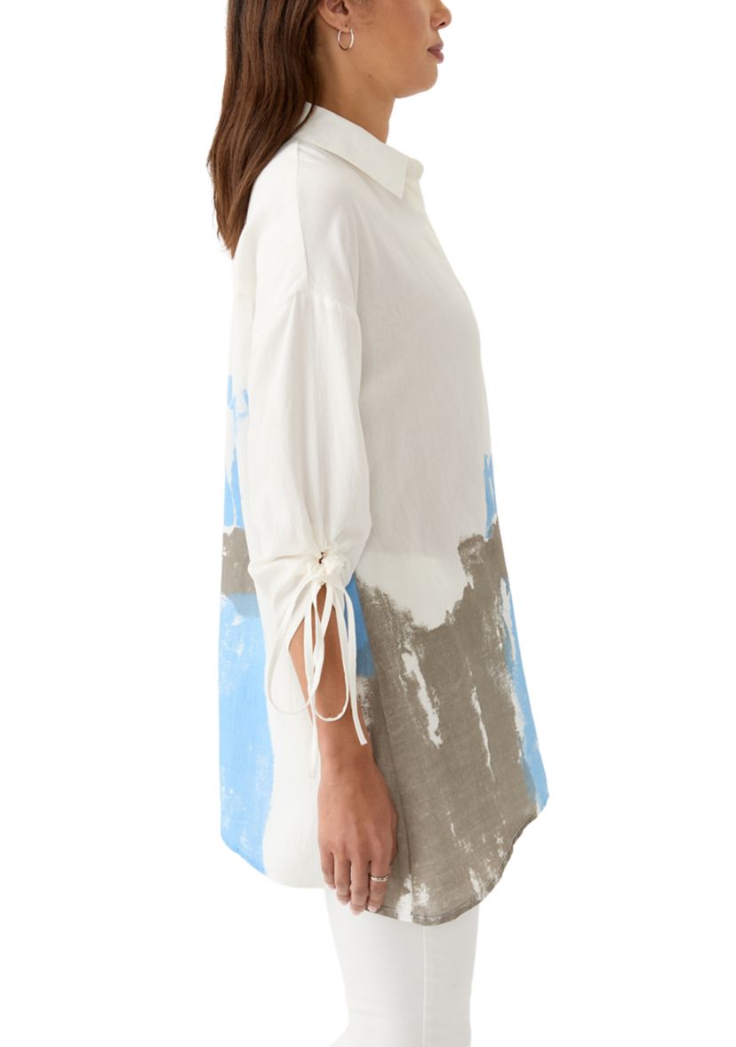 Womens Printed Button Down Top
