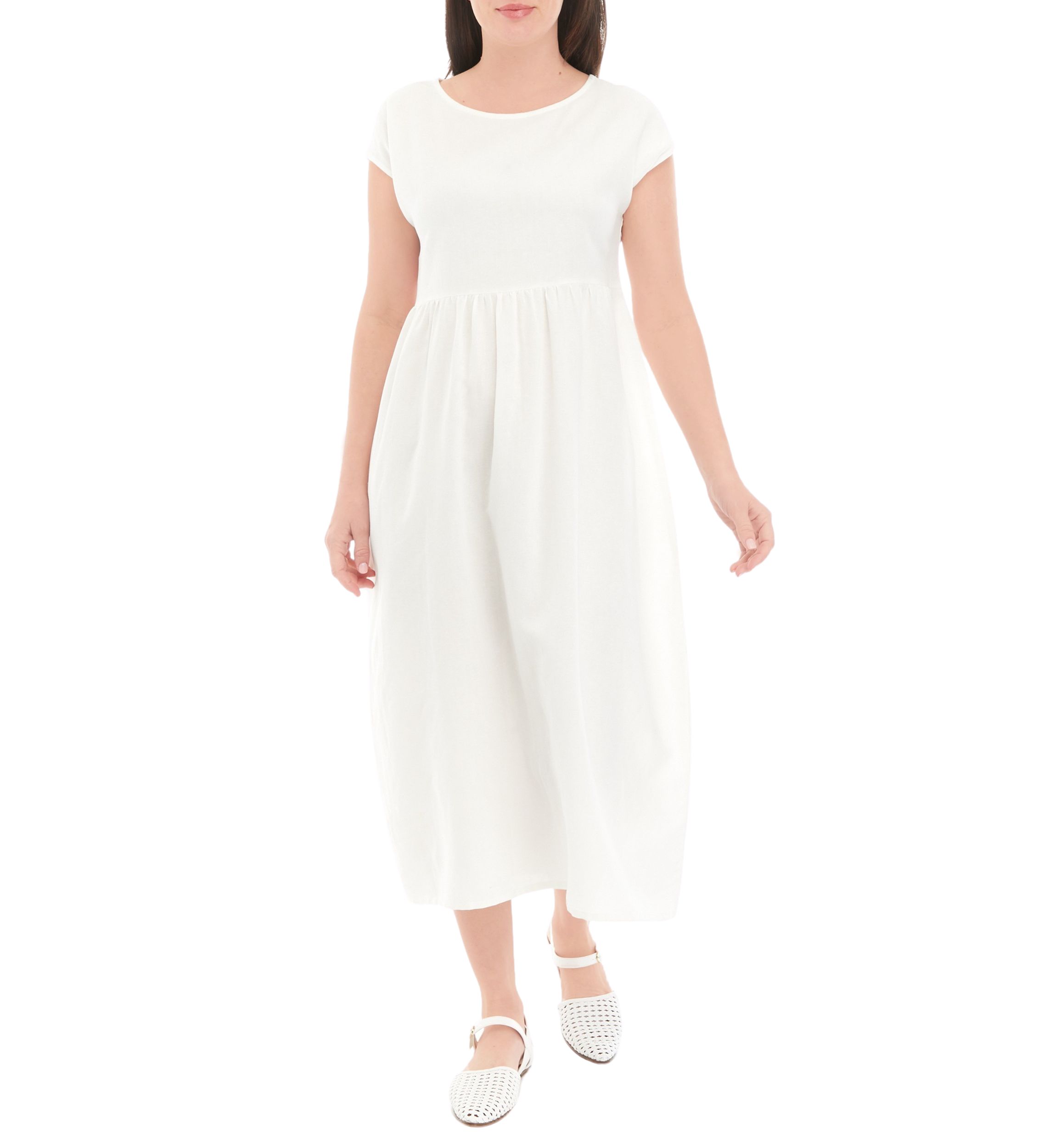 Womens Short Sleeve Long Solid Dress