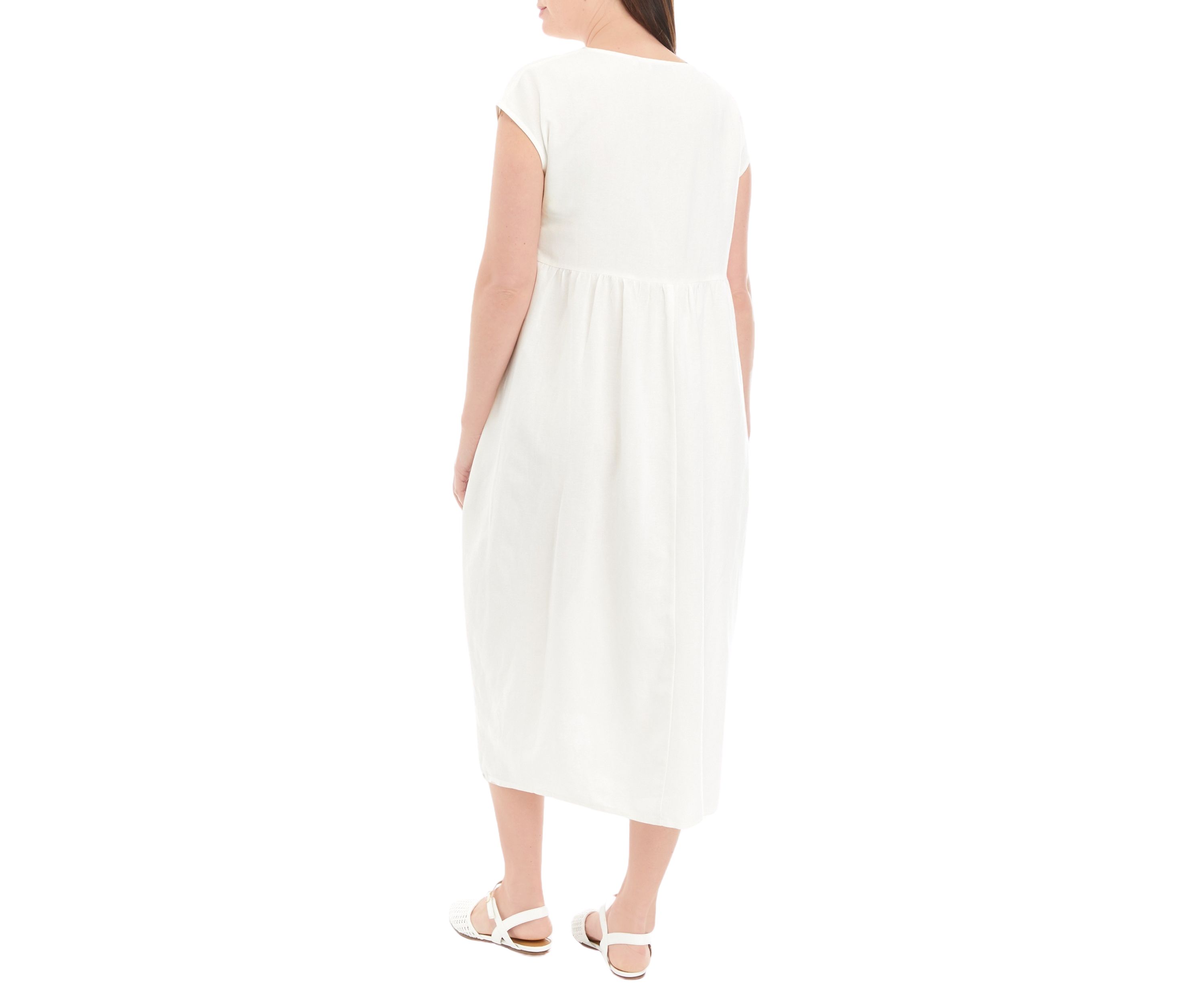 Womens Short Sleeve Long Solid Dress