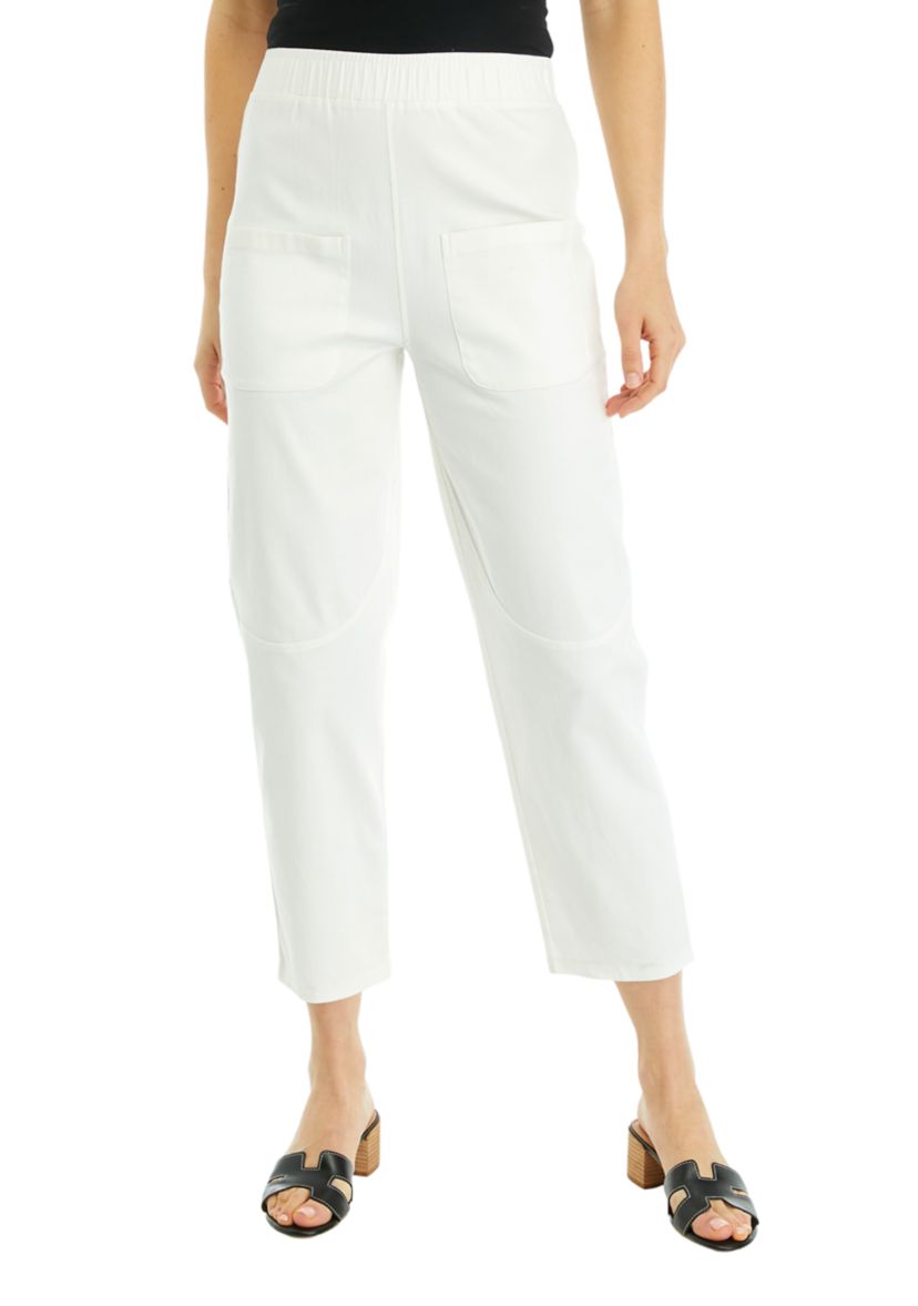 Womens Solid Cropped Pants