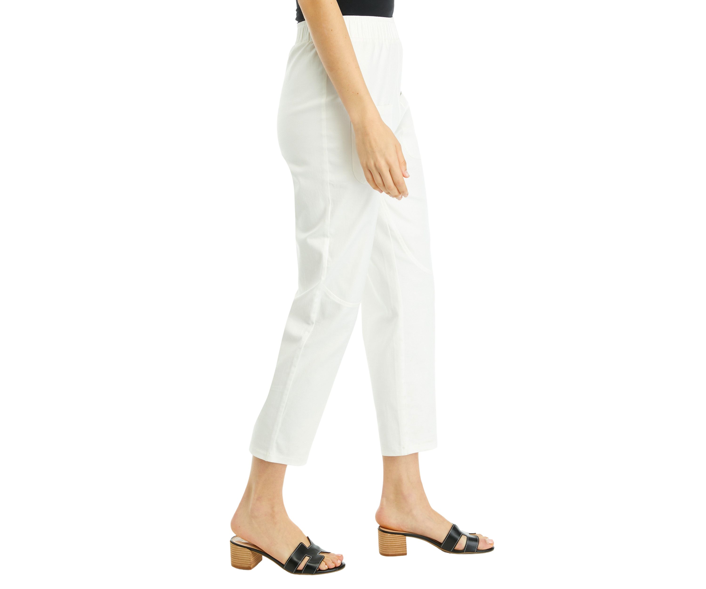 Womens Solid Cropped Pants