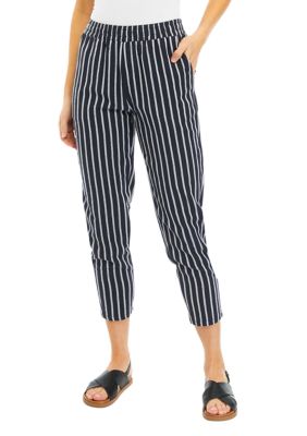 PATRIZIA LUCA Women's Stripe Pull On Pants, Black, Small