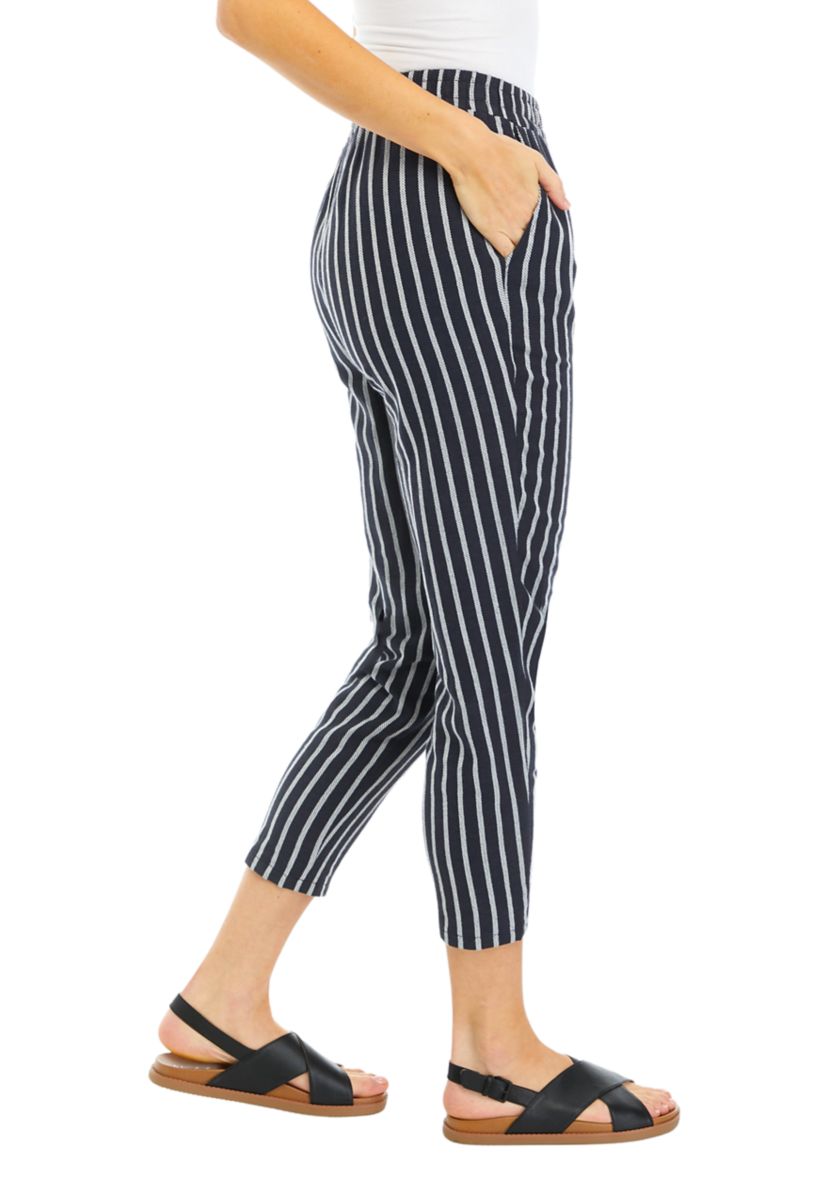 Womens Stripe Pull On Pants