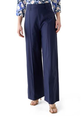PATRIZIA LUCA Women's Wide Leg Pants, Navy Blue, XSmall