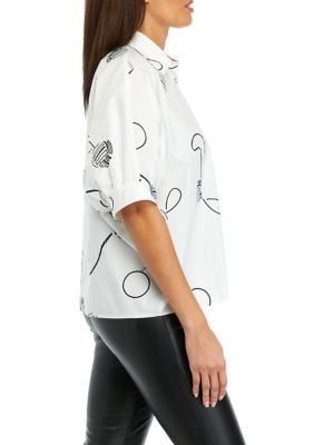 Women's Printed Button Down Top