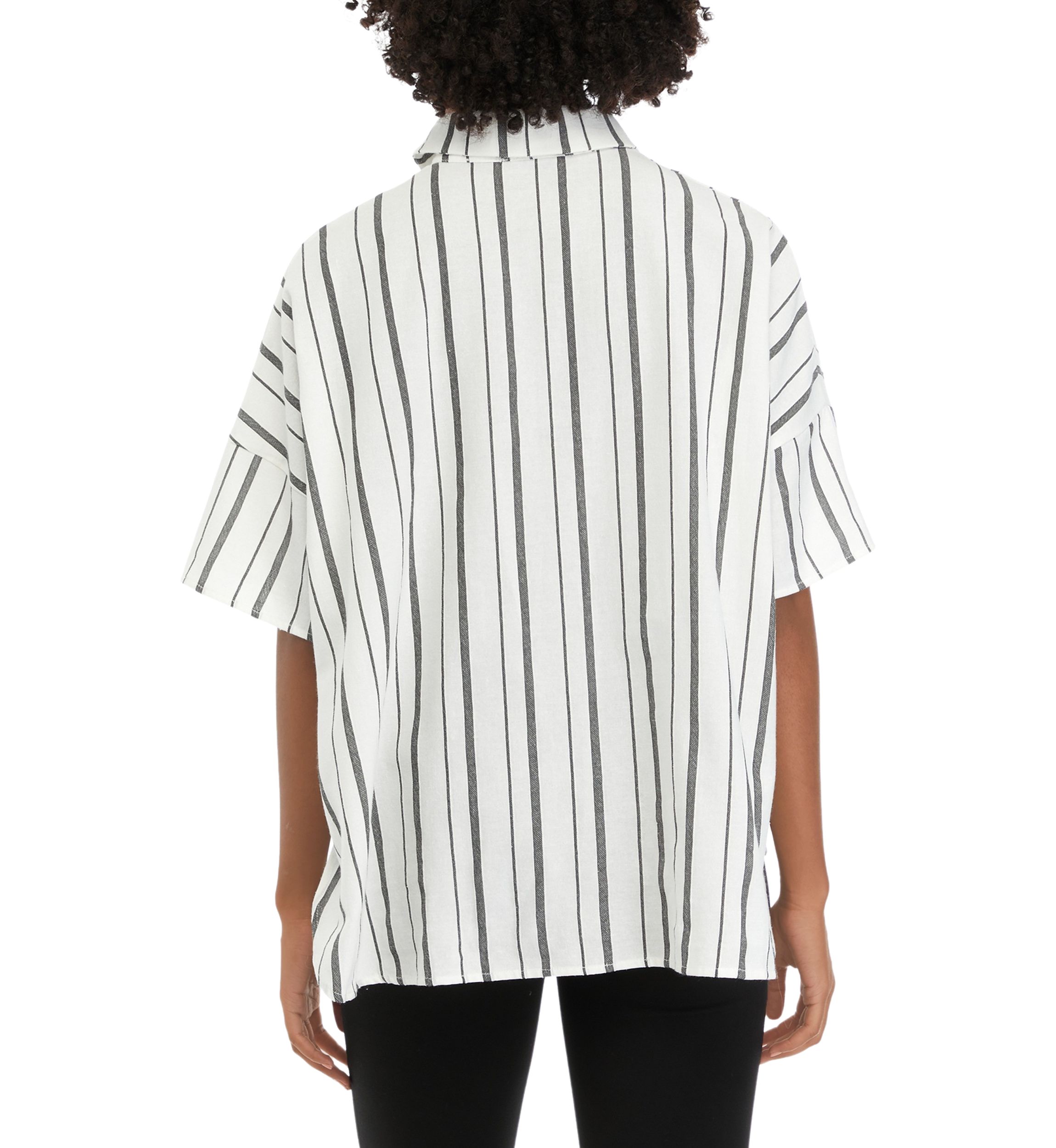 Womens Striped Collared Top