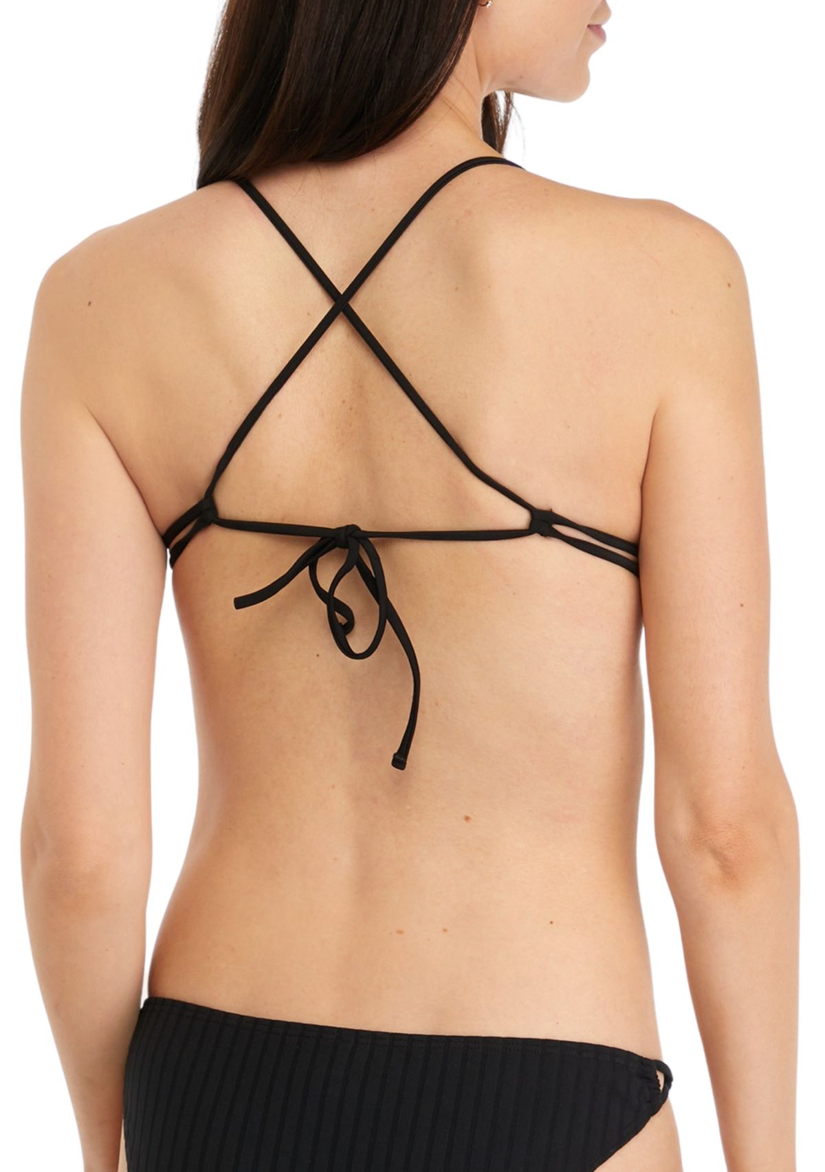 Super Ribbed Crossback Bikini Swim Top