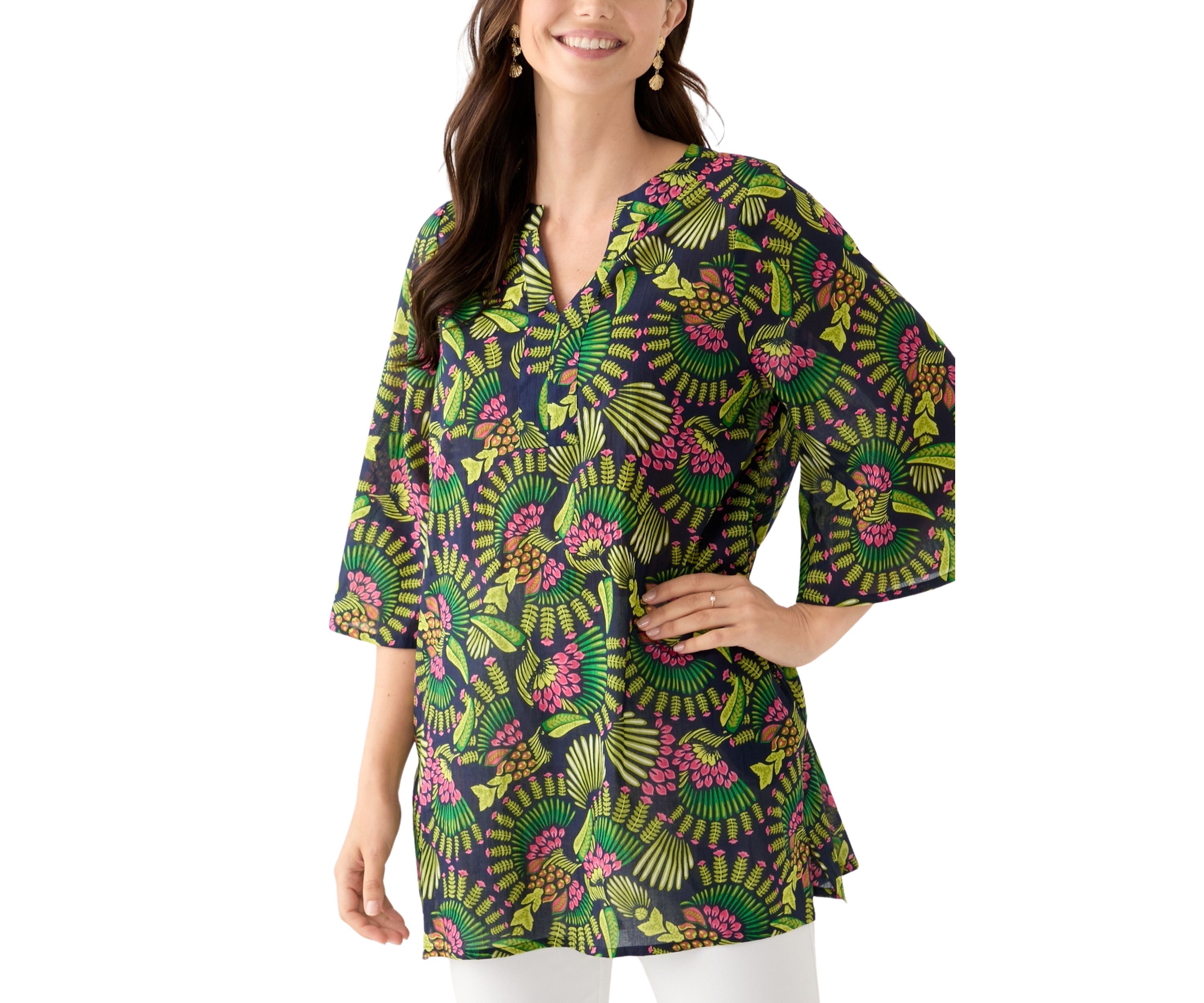 Toucan Tango Long Sleeve Tunic Swim Cover Up 