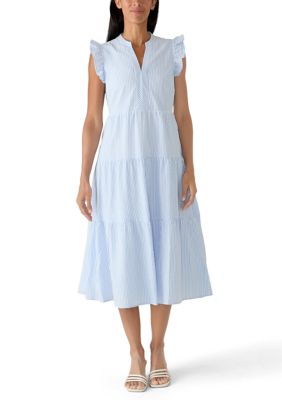 Mary Square Women's Flutter Sleeve Kari Dress, Large