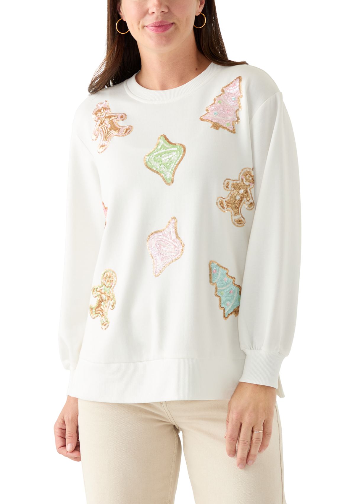 Womens Lakelyn Gingerbread Cookies Sweatshirt