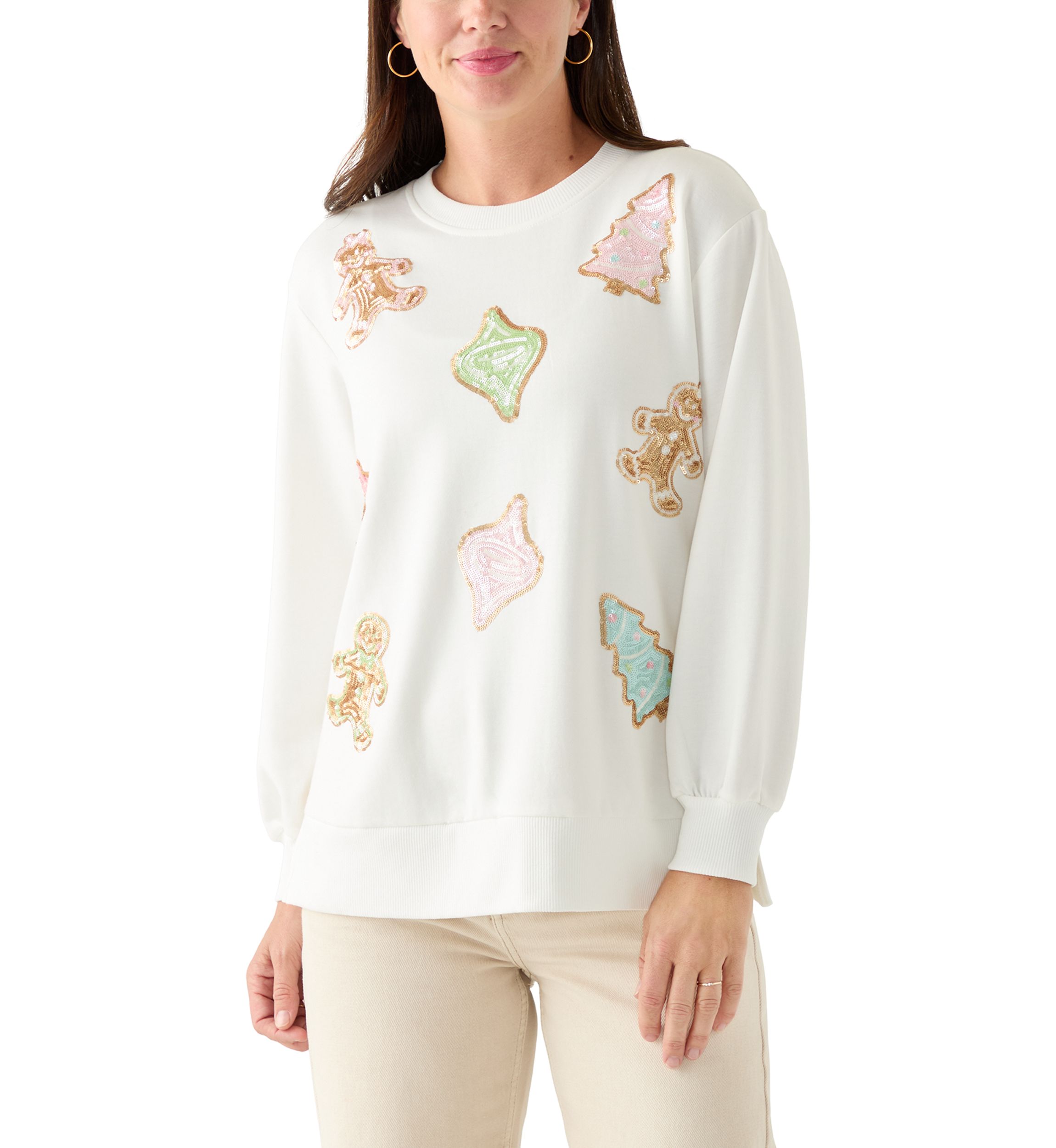 Womens Lakelyn Gingerbread Cookies Sweatshirt