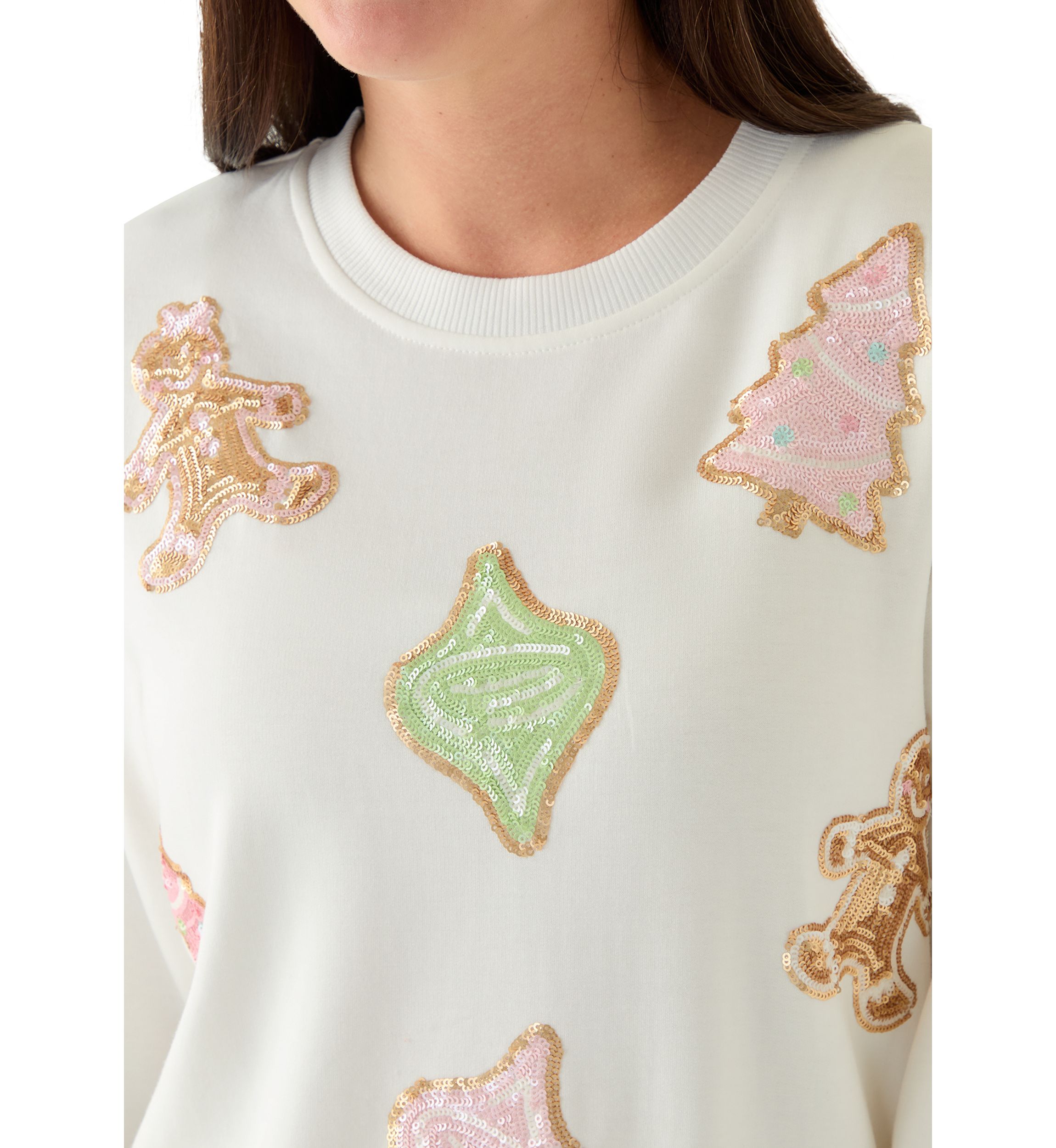 Womens Lakelyn Gingerbread Cookies Sweatshirt