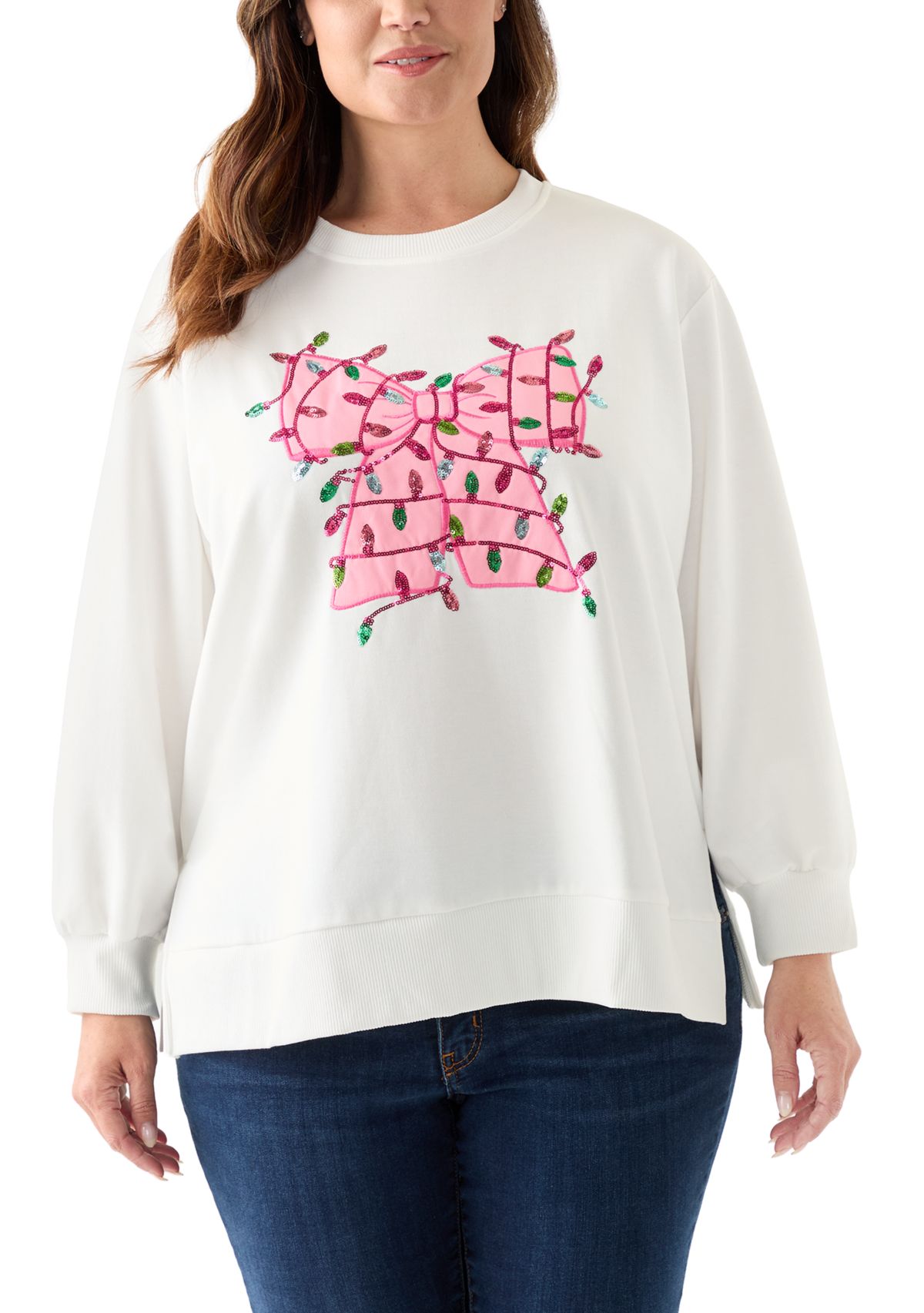 Plus Size Bow with Lights Sweater 