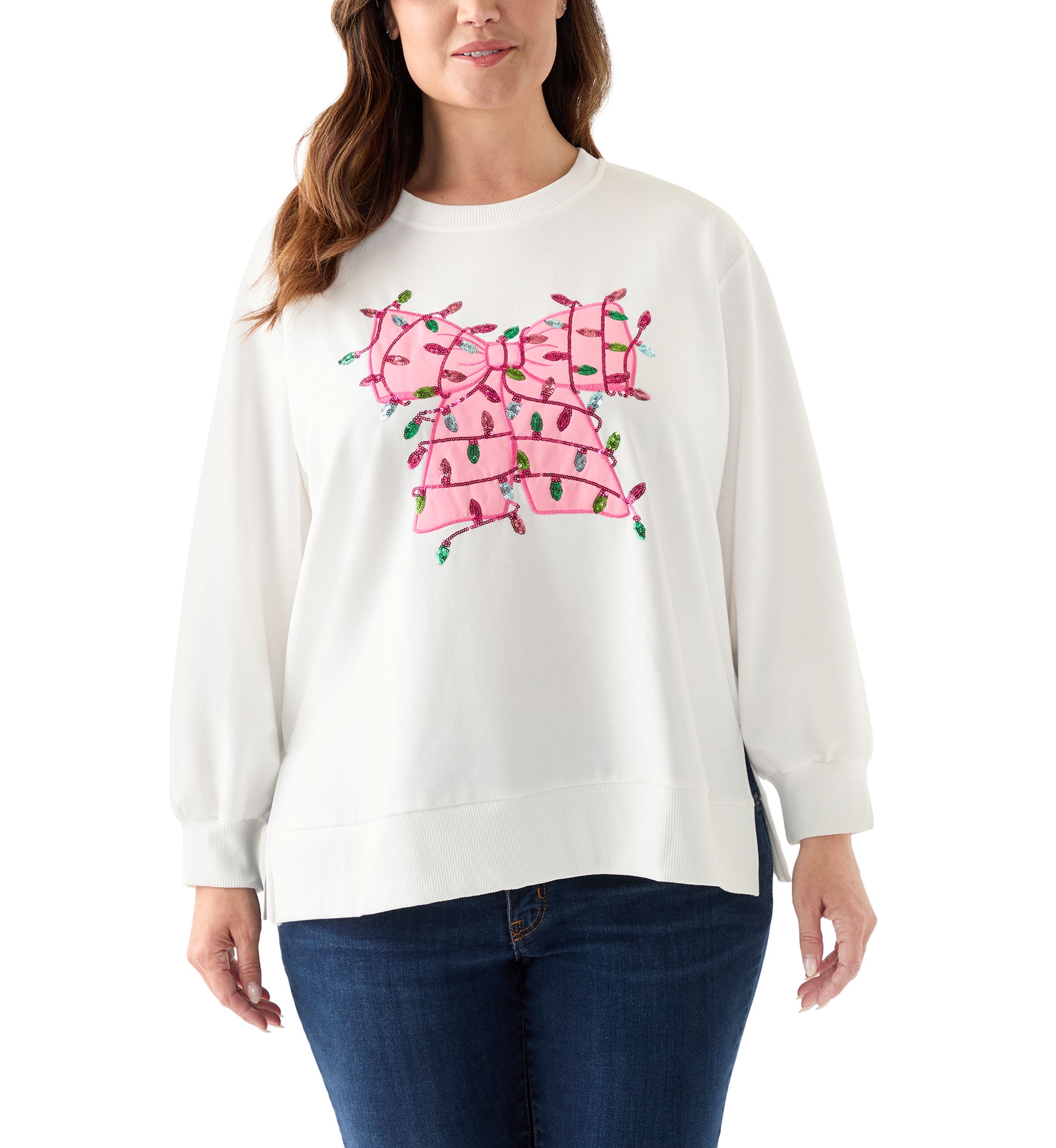 Plus Size Bow with Lights Sweater 