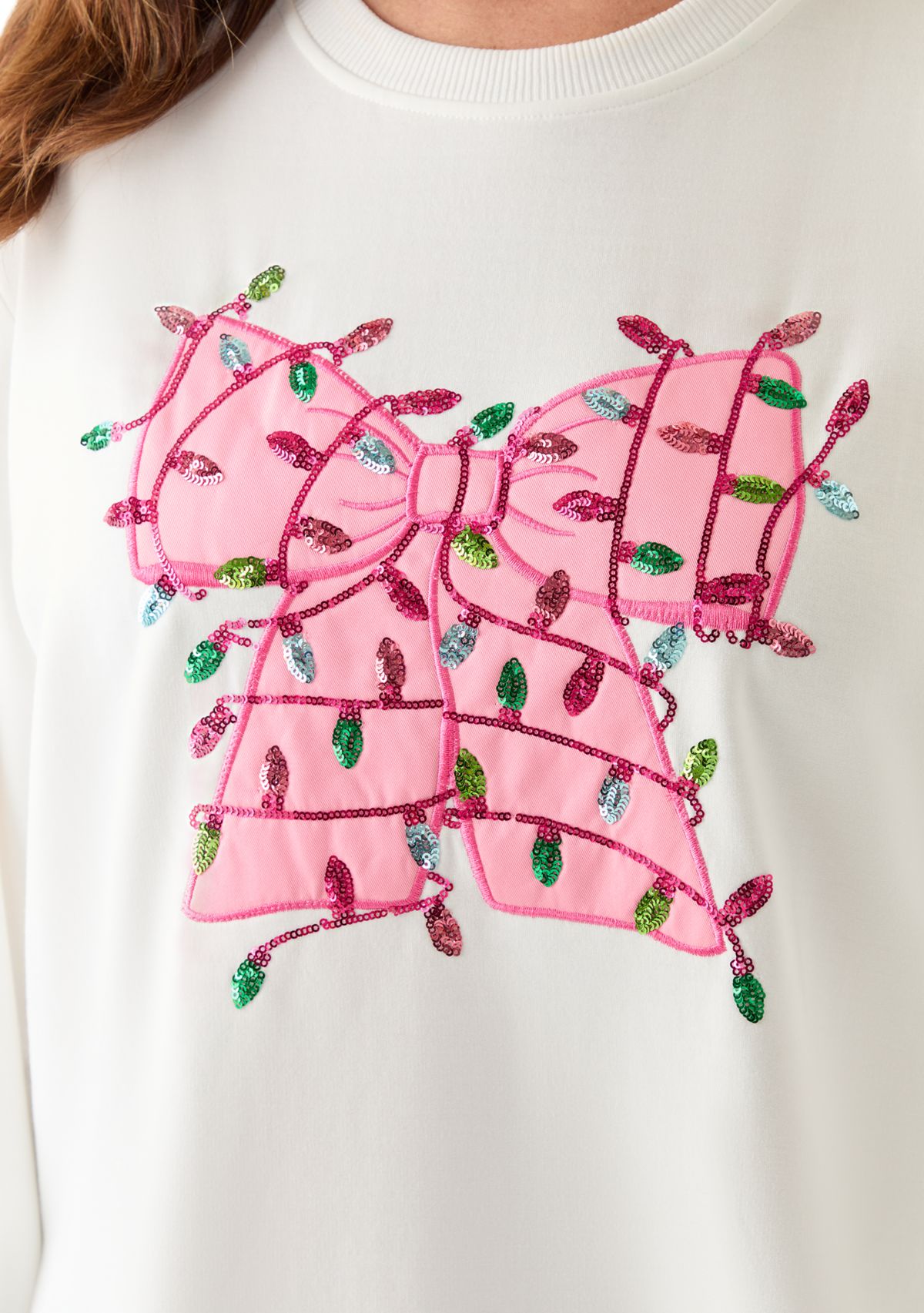 Plus Size Bow with Lights Sweater 