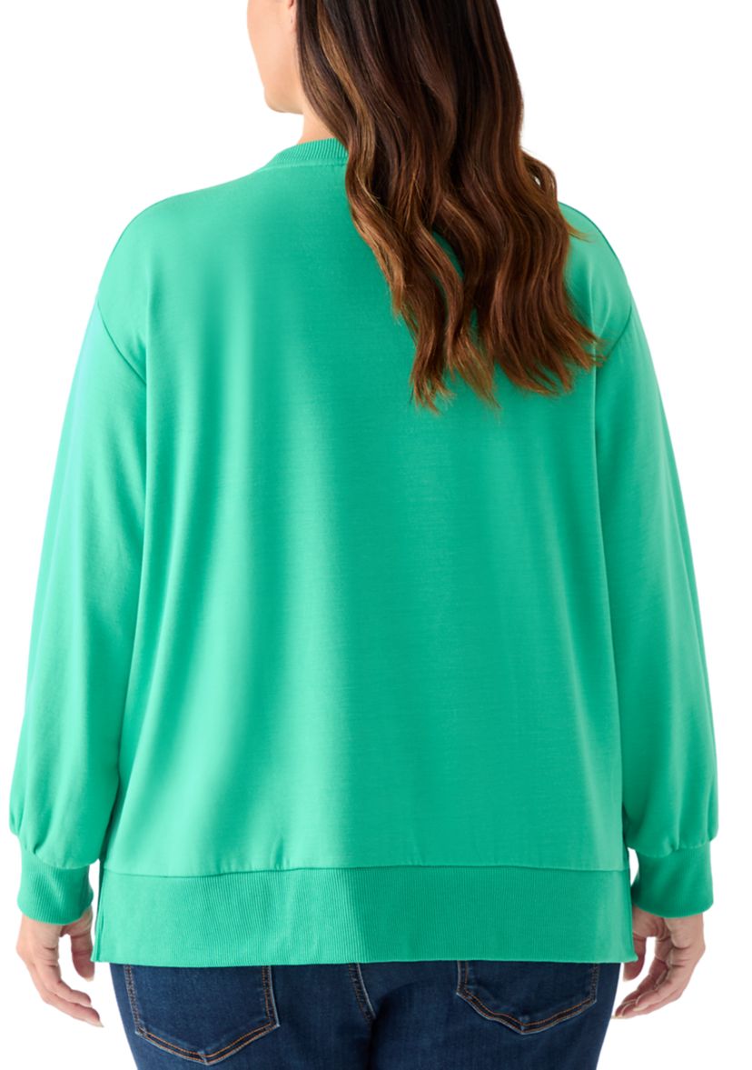 Plus Size Holiday Sequin Sweatshirt