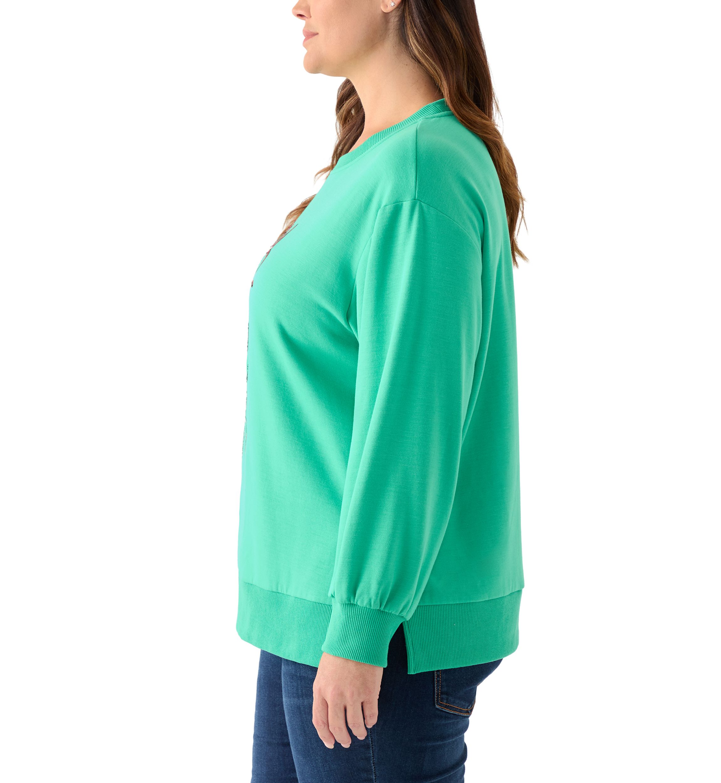 Plus Size Holiday Sequin Sweatshirt
