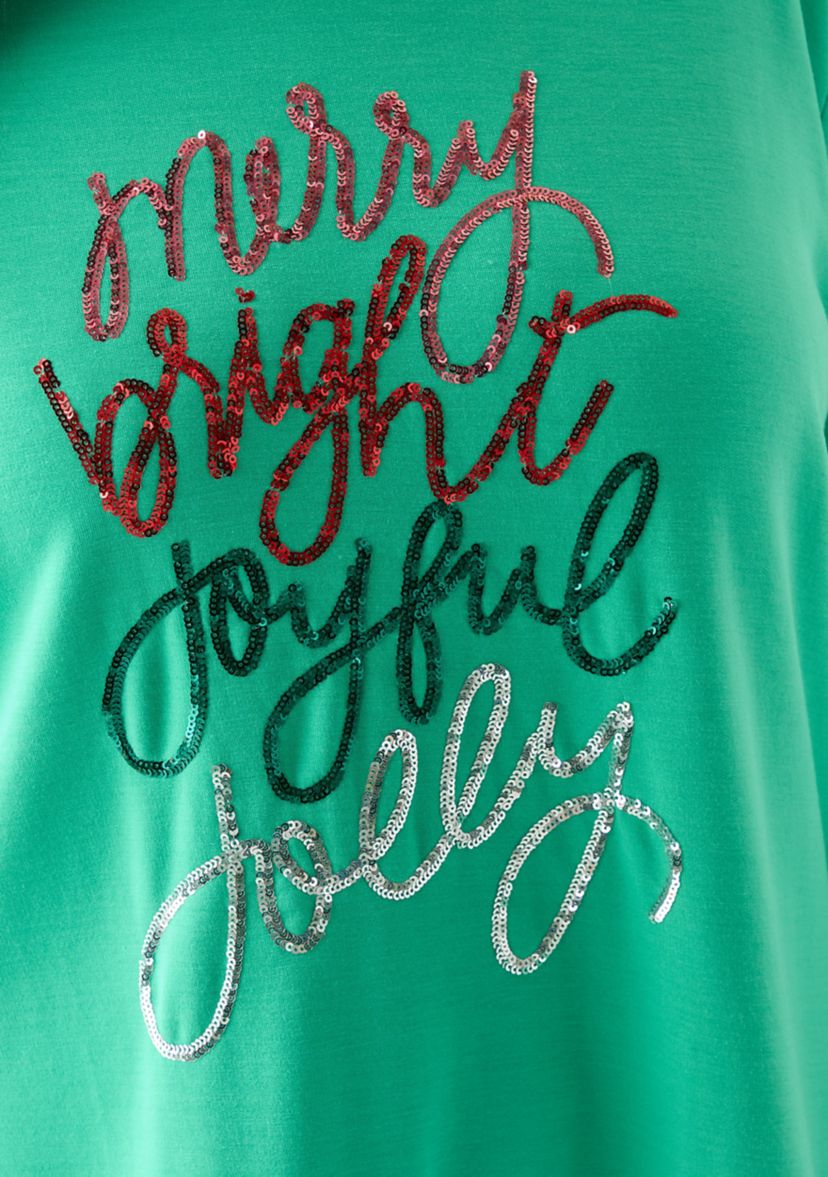 Plus Size Holiday Sequin Sweatshirt