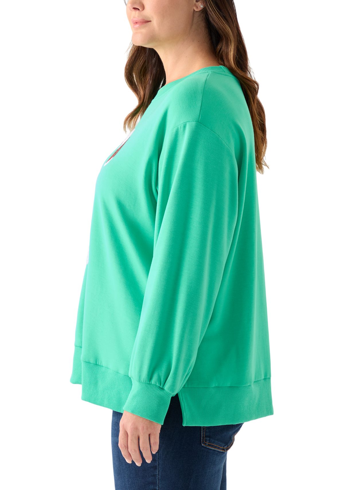 Plus Size Holiday Sequin Sweatshirt