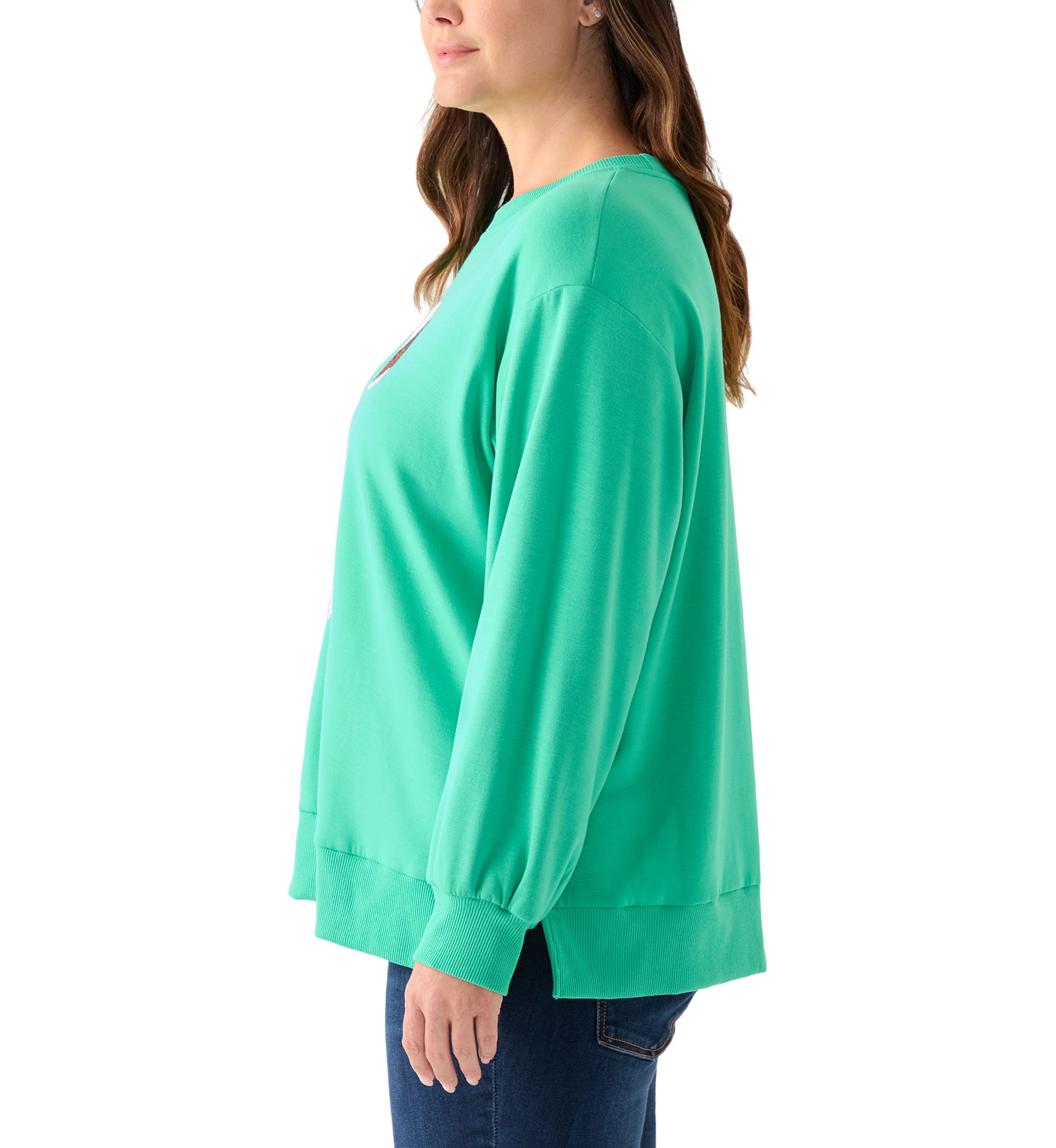 Plus Size Holiday Sequin Sweatshirt