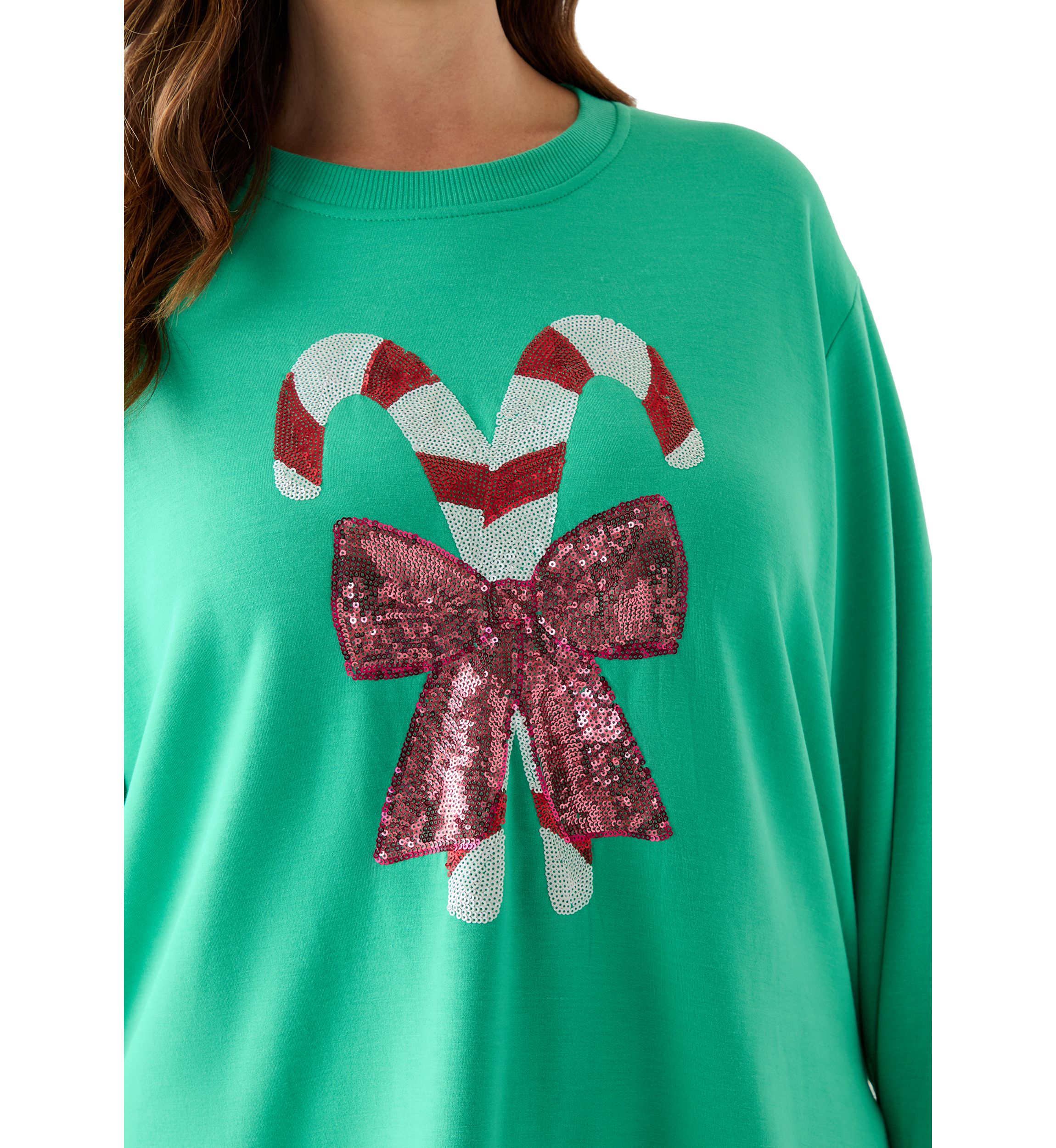 Plus Size Holiday Sequin Sweatshirt