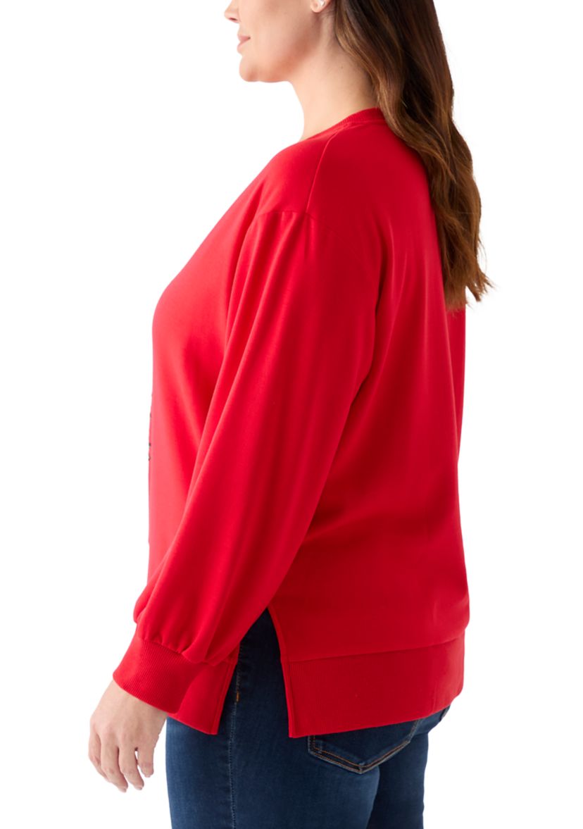 Plus Size Sequence Christmas Tree Sweatshirt