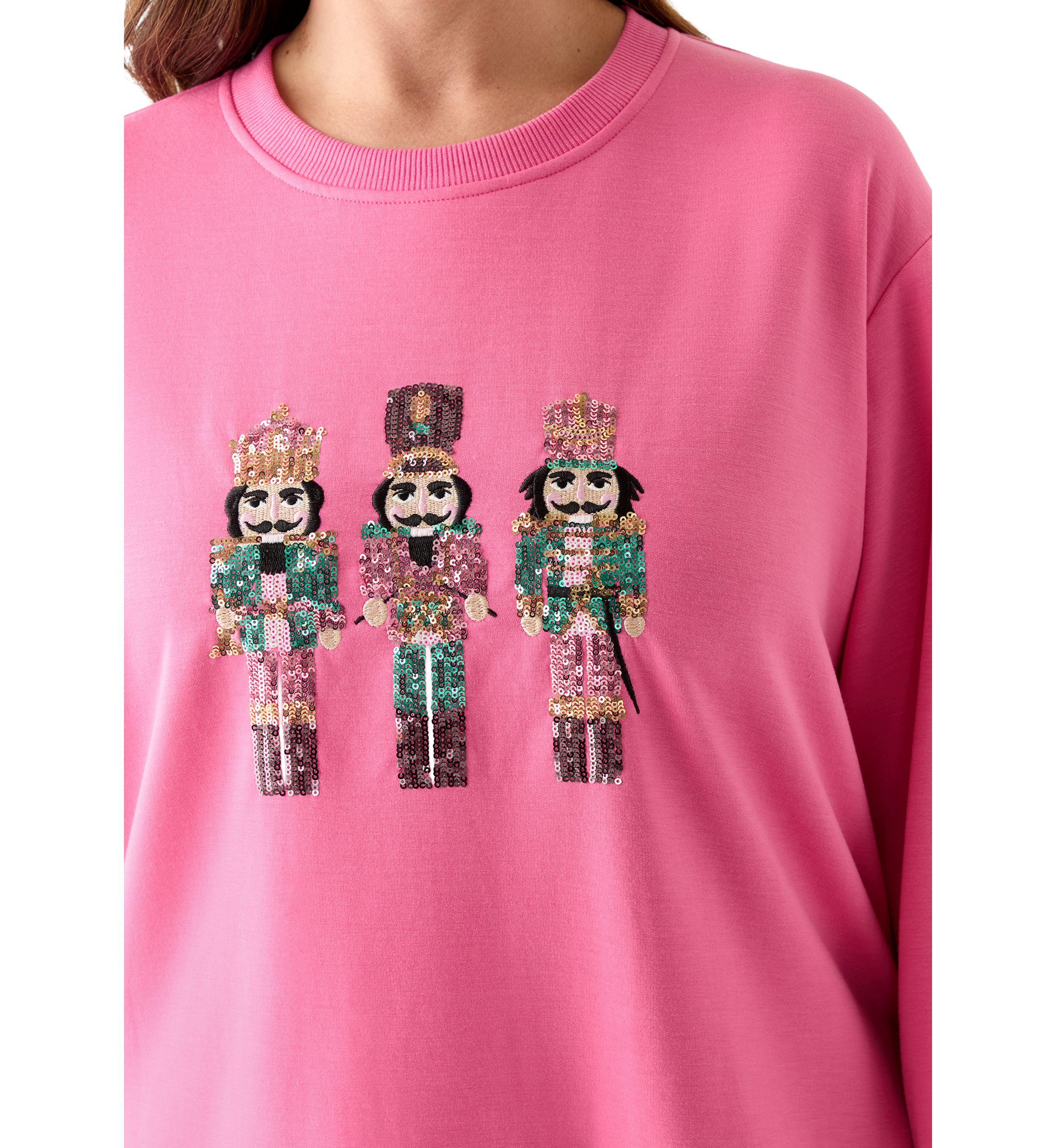 Plus Size Sequin Nutcracker Sweatshirt 