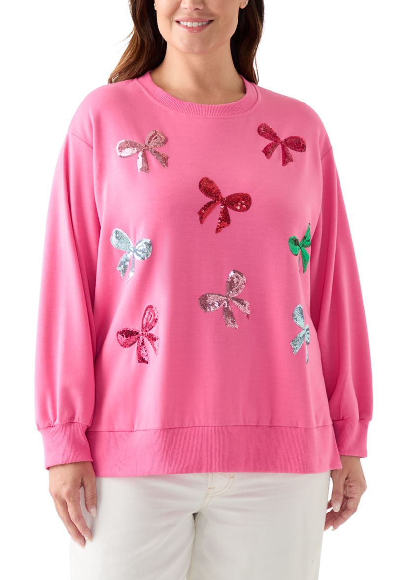 Plus Size Holiday Sequin Sweatshirt