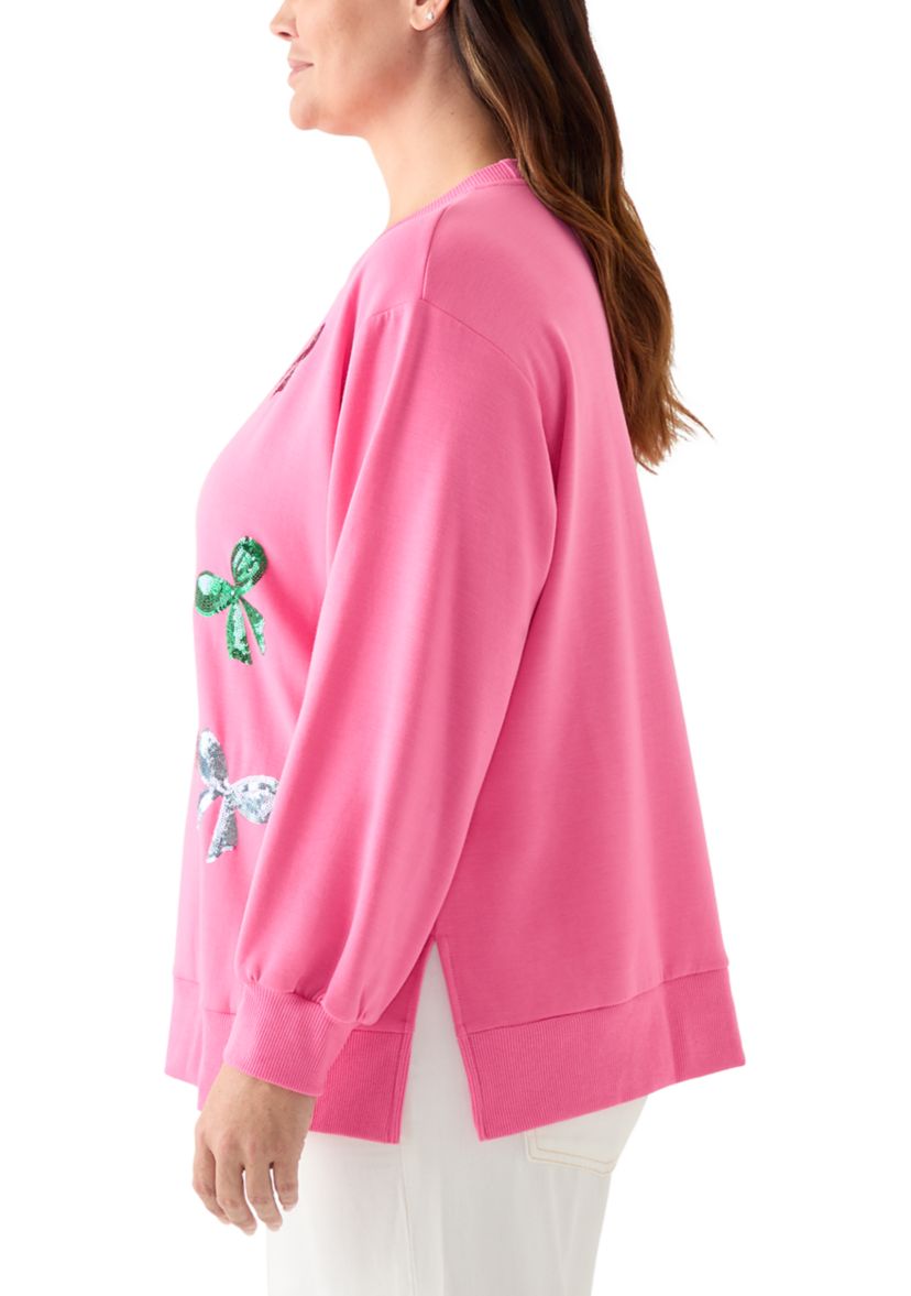 Plus Size Holiday Sequin Sweatshirt
