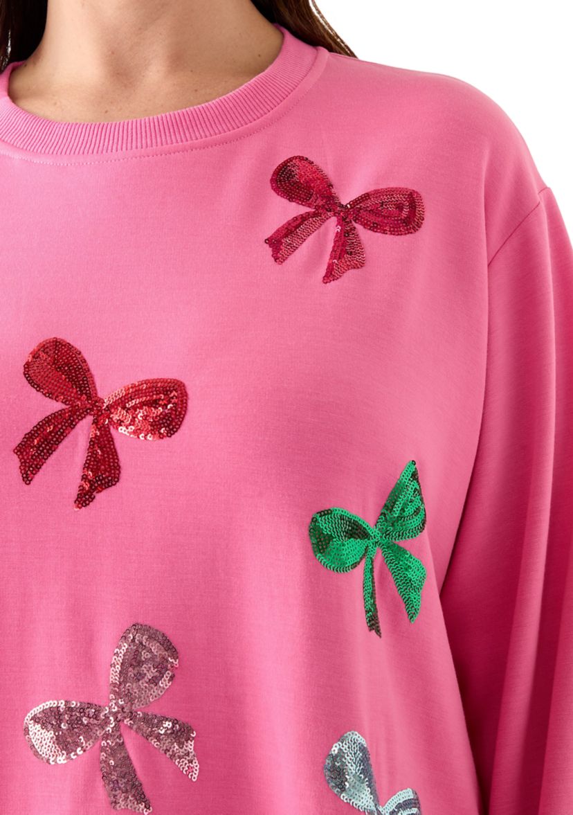 Plus Size Holiday Sequin Sweatshirt