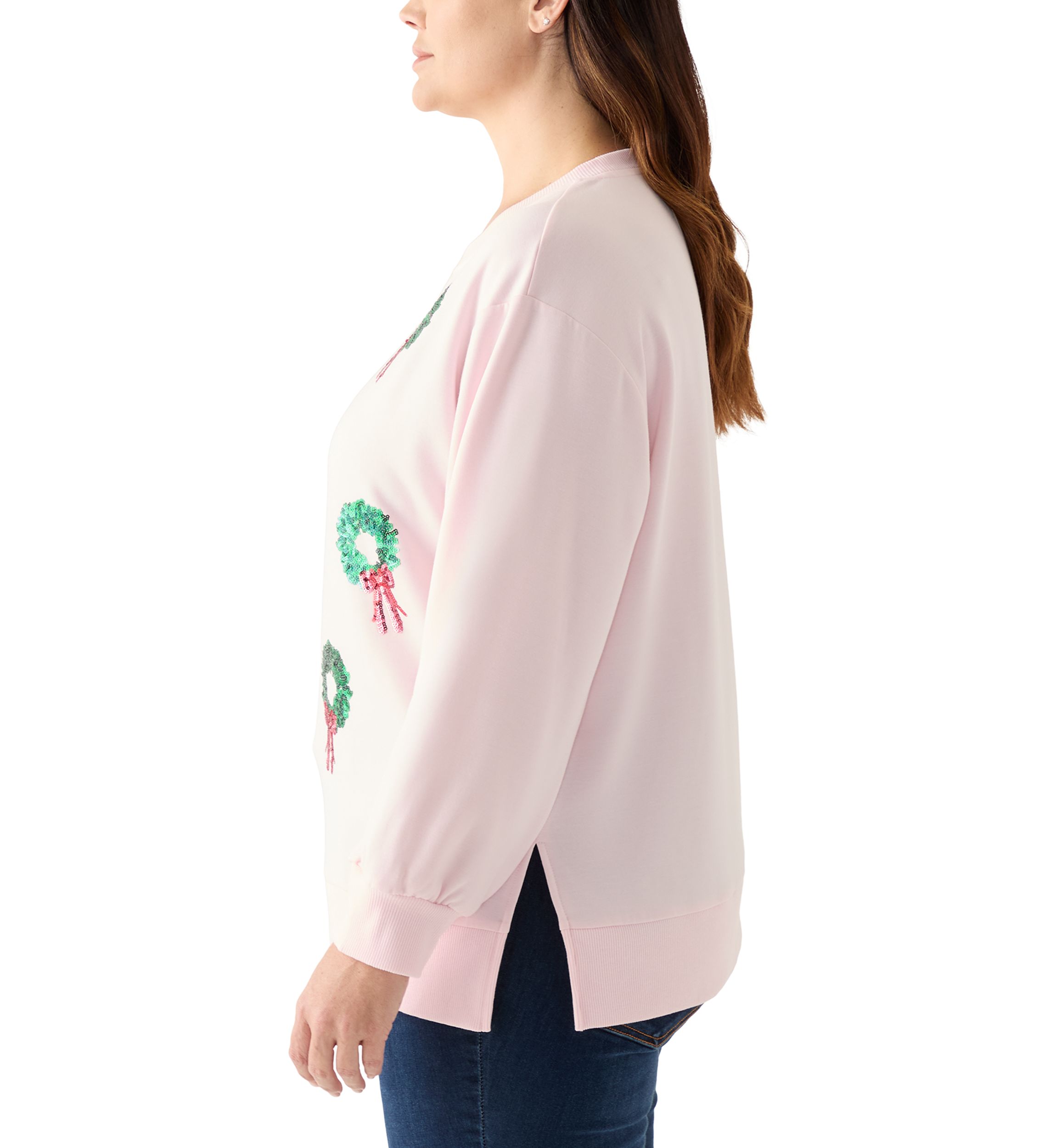 Plus Size Holiday Sequin Sweatshirt
