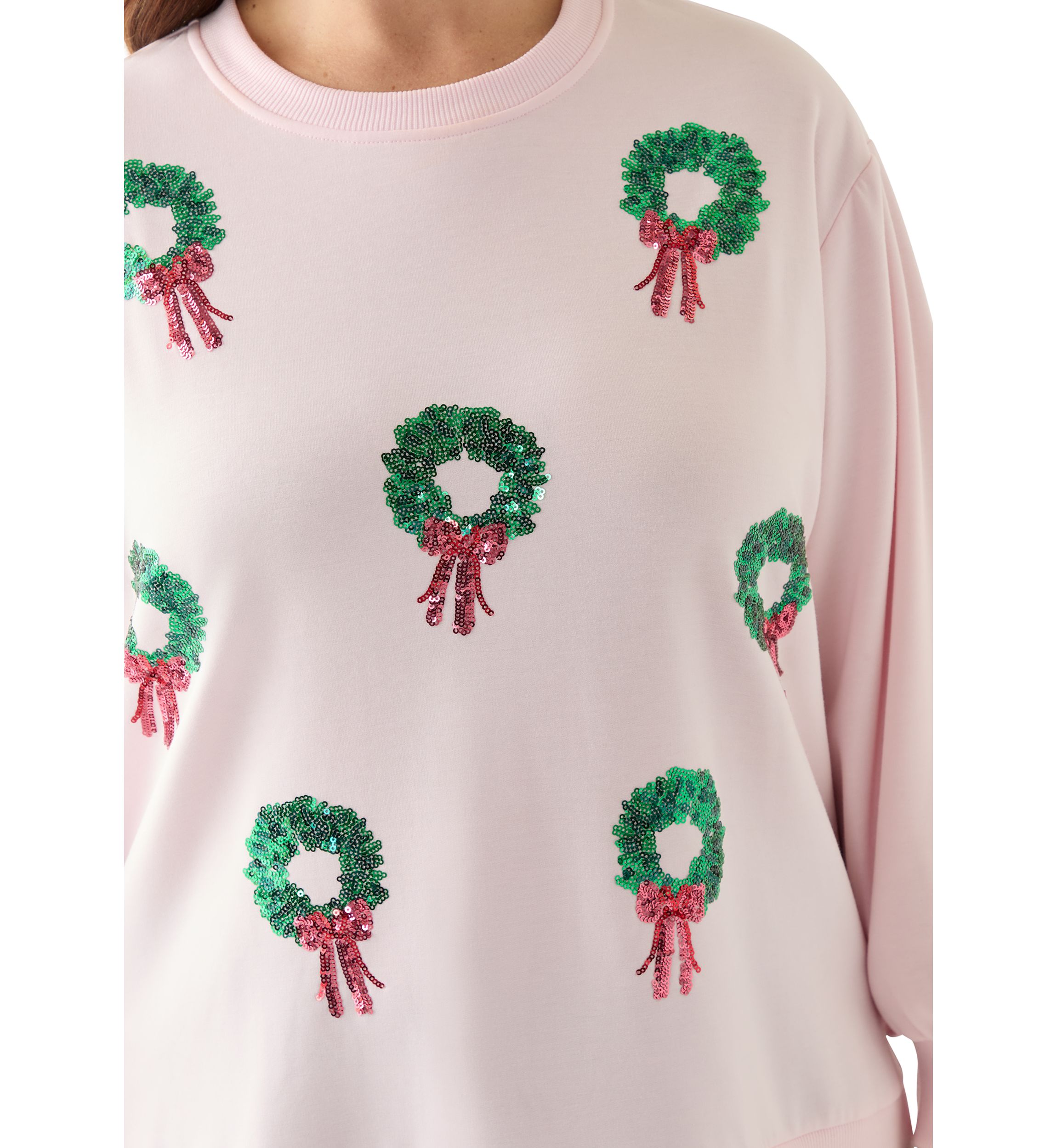 Plus Size Holiday Sequin Sweatshirt
