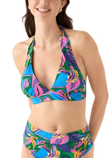 Eyes on Me Tropical Halter Bikini Top 