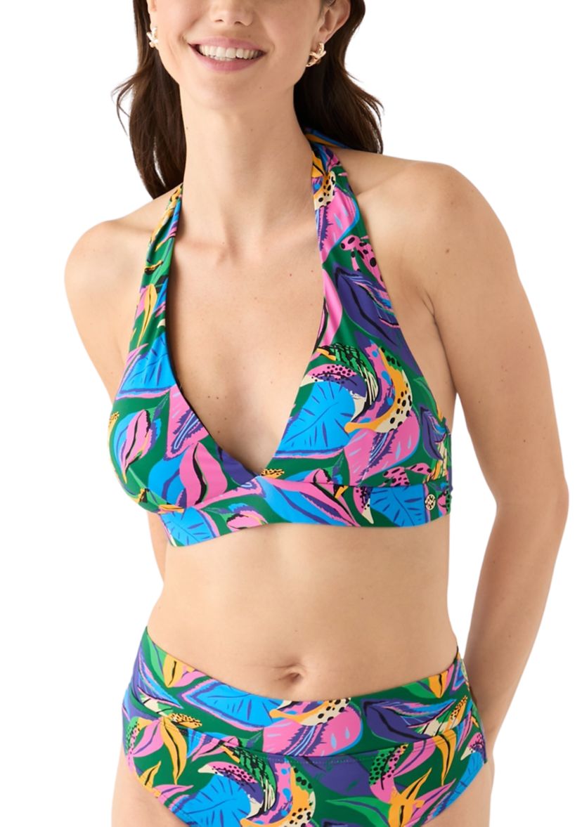 Eyes on Me Tropical Halter Bikini Top 