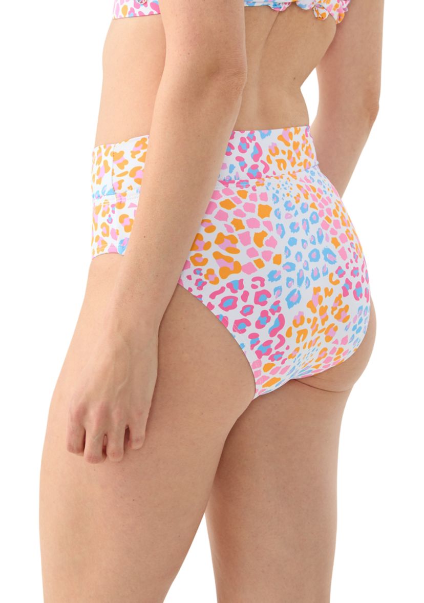 Wild Safari High Waisted Banded Swim Briefs