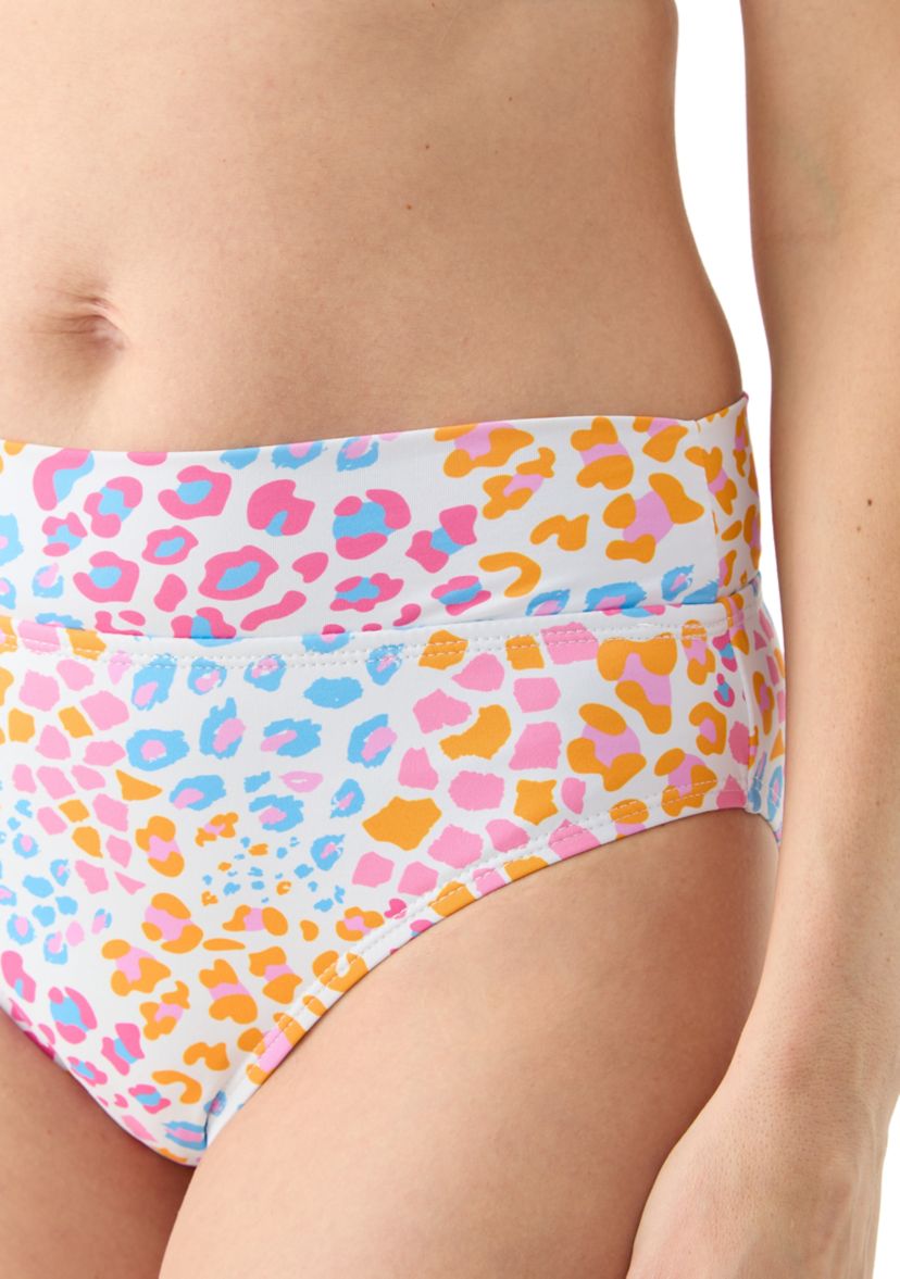 Wild Safari High Waisted Banded Swim Briefs