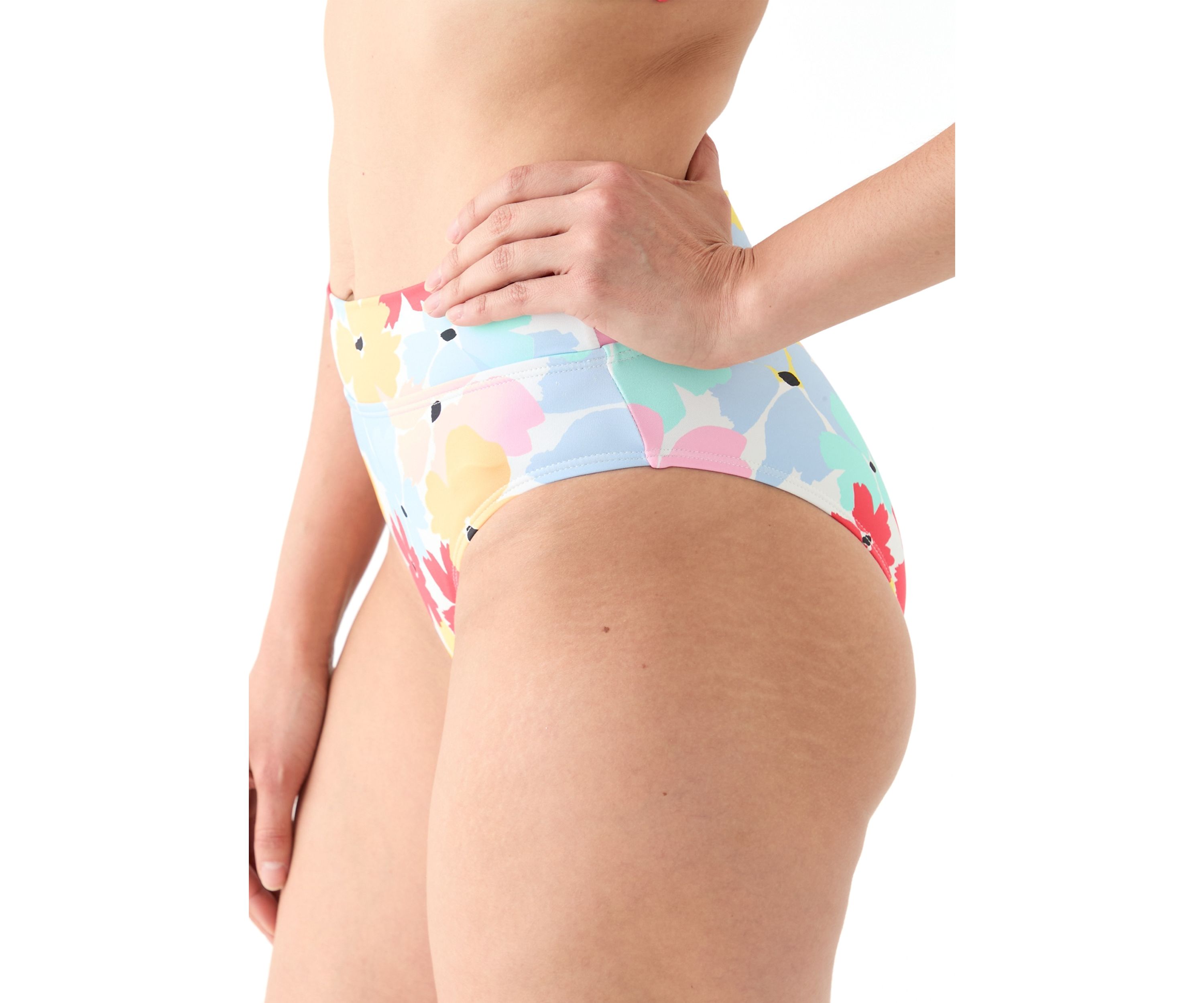 Bloom Again High Rise Banded Swim Bottoms