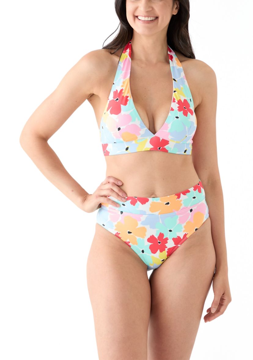 Bloom Again High Rise Banded Swim Bottoms