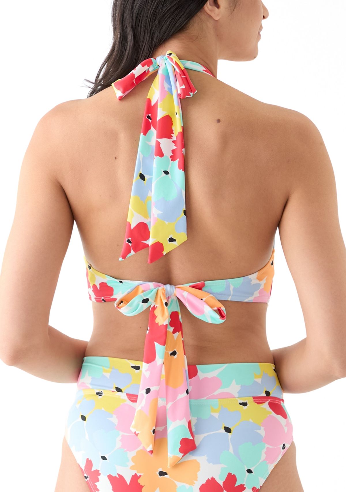 Bloom Again Halter Banded Bikini Swim Top