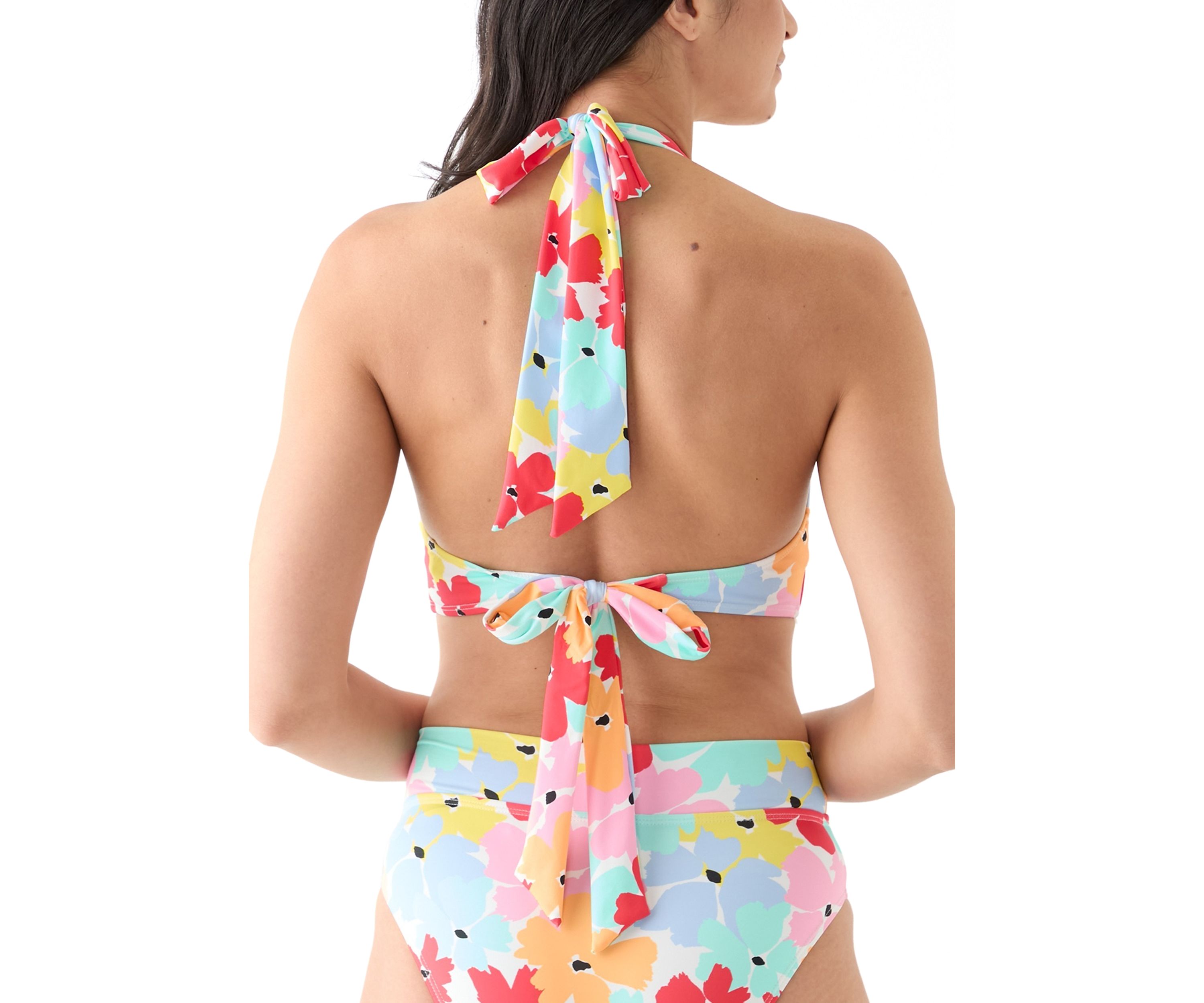 Bloom Again Halter Banded Bikini Swim Top